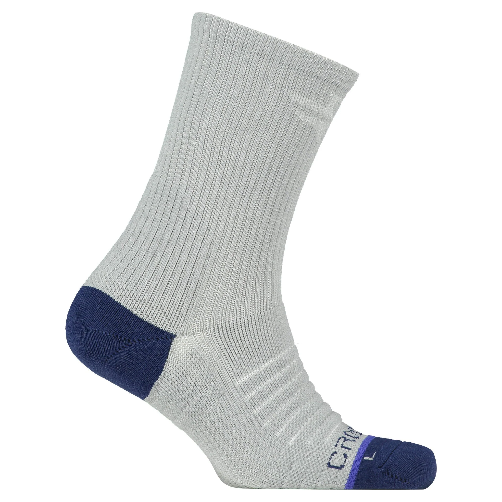 Men's 10-Inch Crew Sports Socks 3-Pack, Arch Support, Grey - Image 5