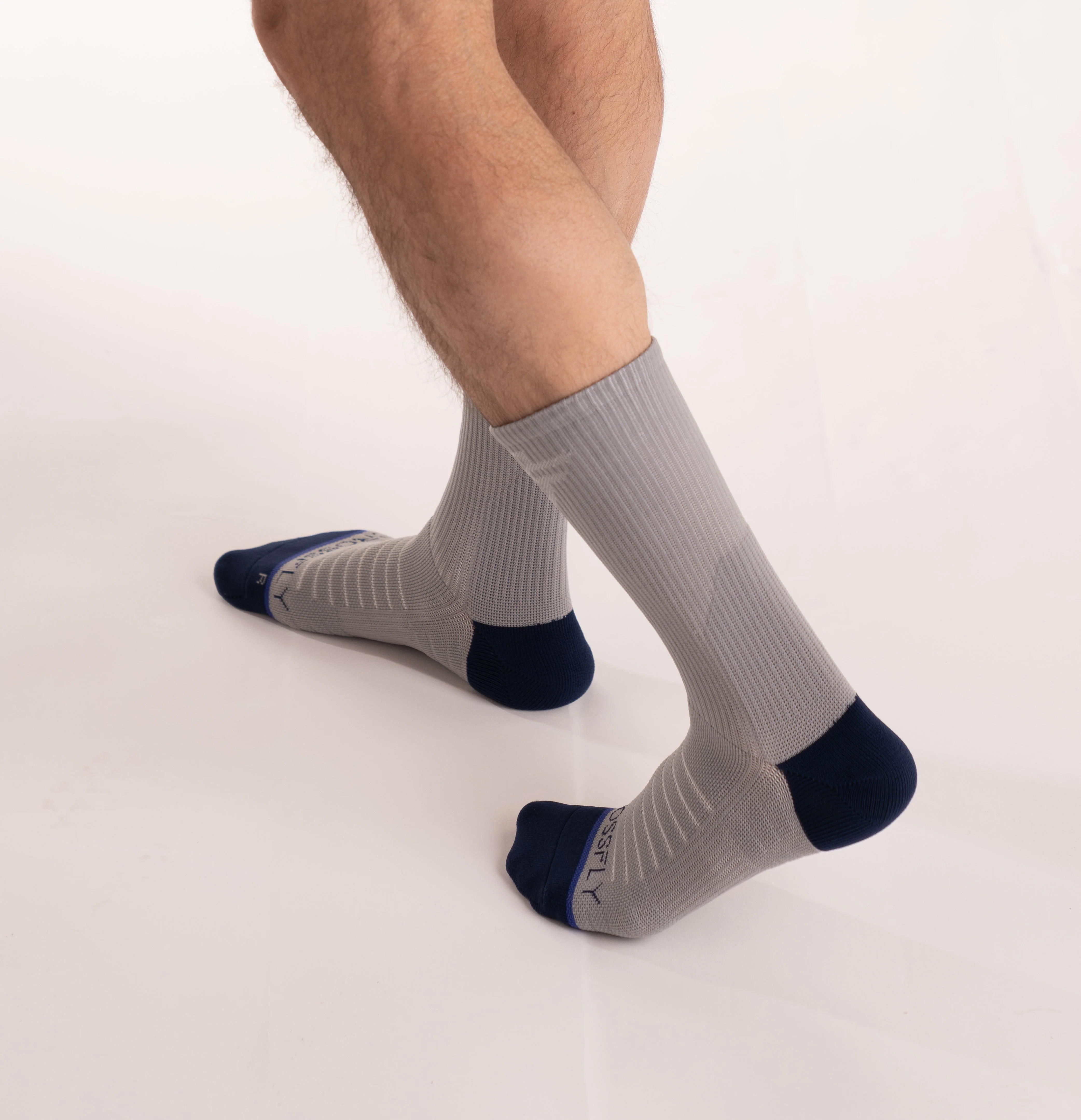 Men's 10-Inch Crew Sports Socks 3-Pack, Arch Support, Grey - Image 6