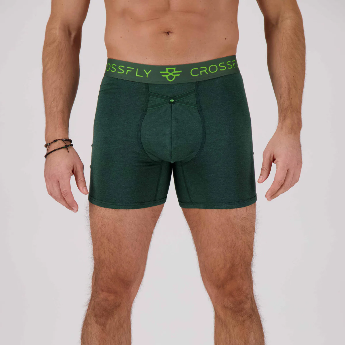 3-Pack: IKON Men's 6" Boxers - Green Marle - Image 3