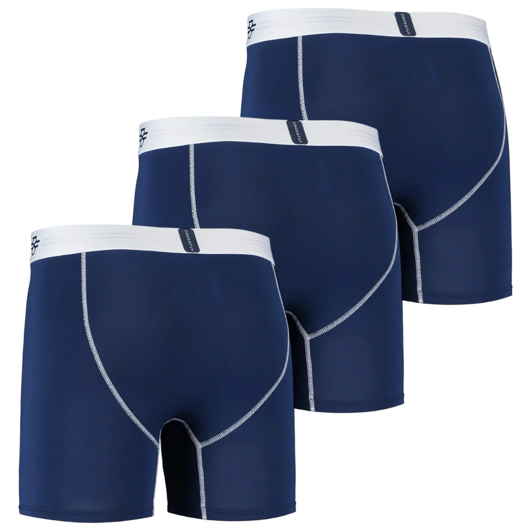 3-Pack: IKON X Men's 6" Boxers - Navy/White - Image 4