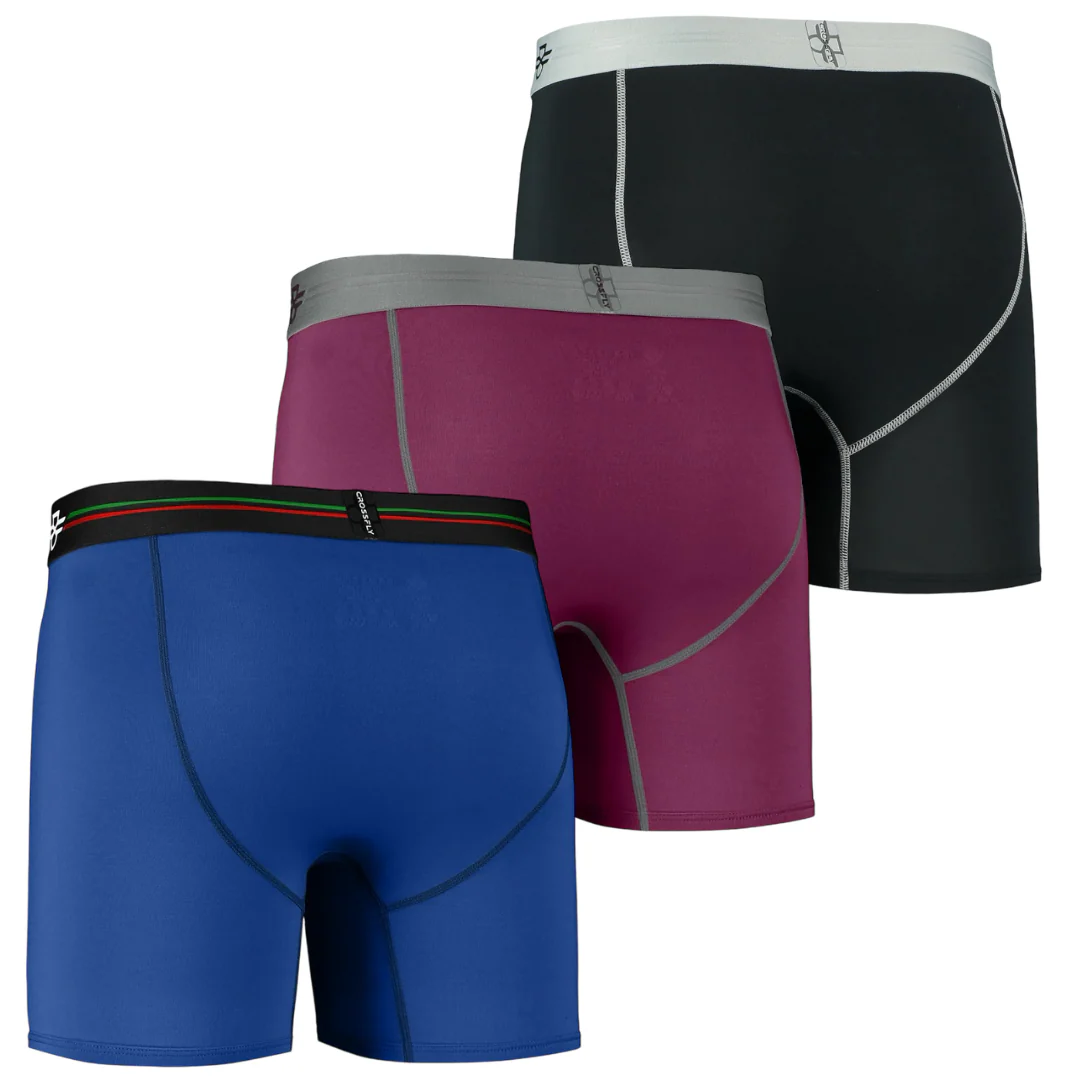 3-pack: IKON X Men's 6" Boxers - PlumGrey / Italia / BlkSilver - Image 5