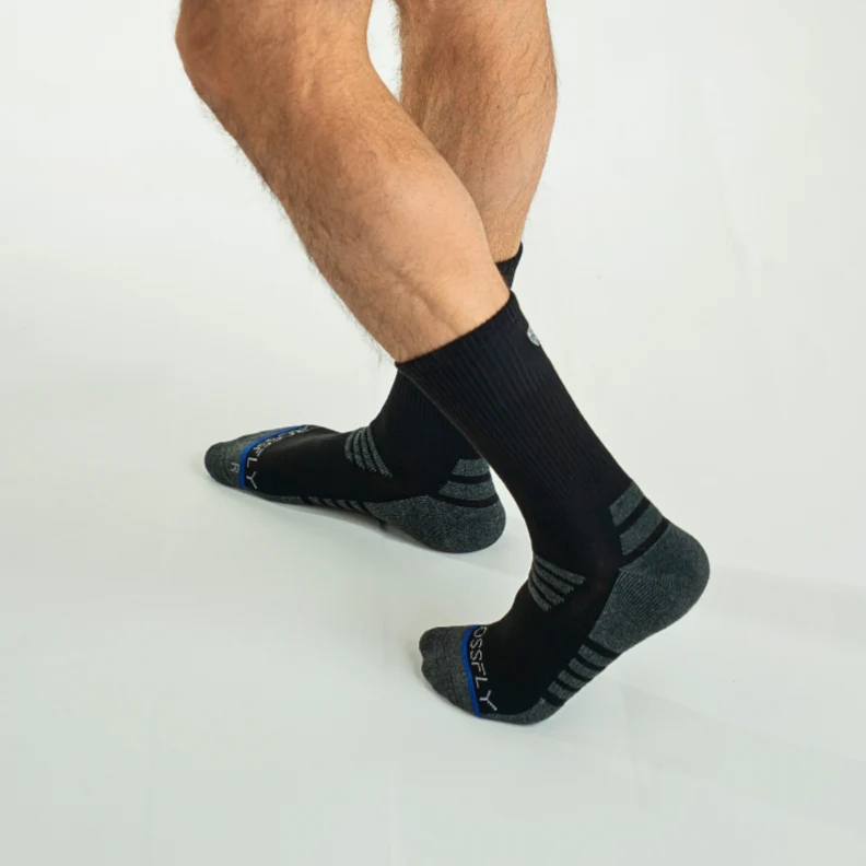 4-pack: Tempo | Men's 10" Crew Socks - Black/Charcoal & Grey/White - Image 3