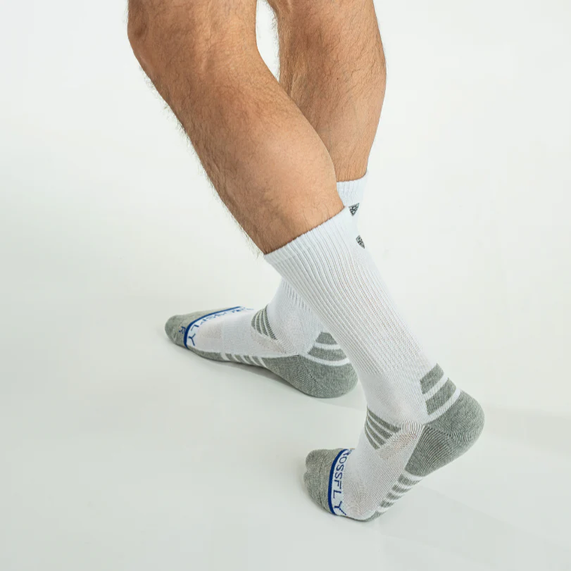 4-pack: Tempo | Men's 10" Crew Socks - Black/Charcoal & Grey/White - Image 5