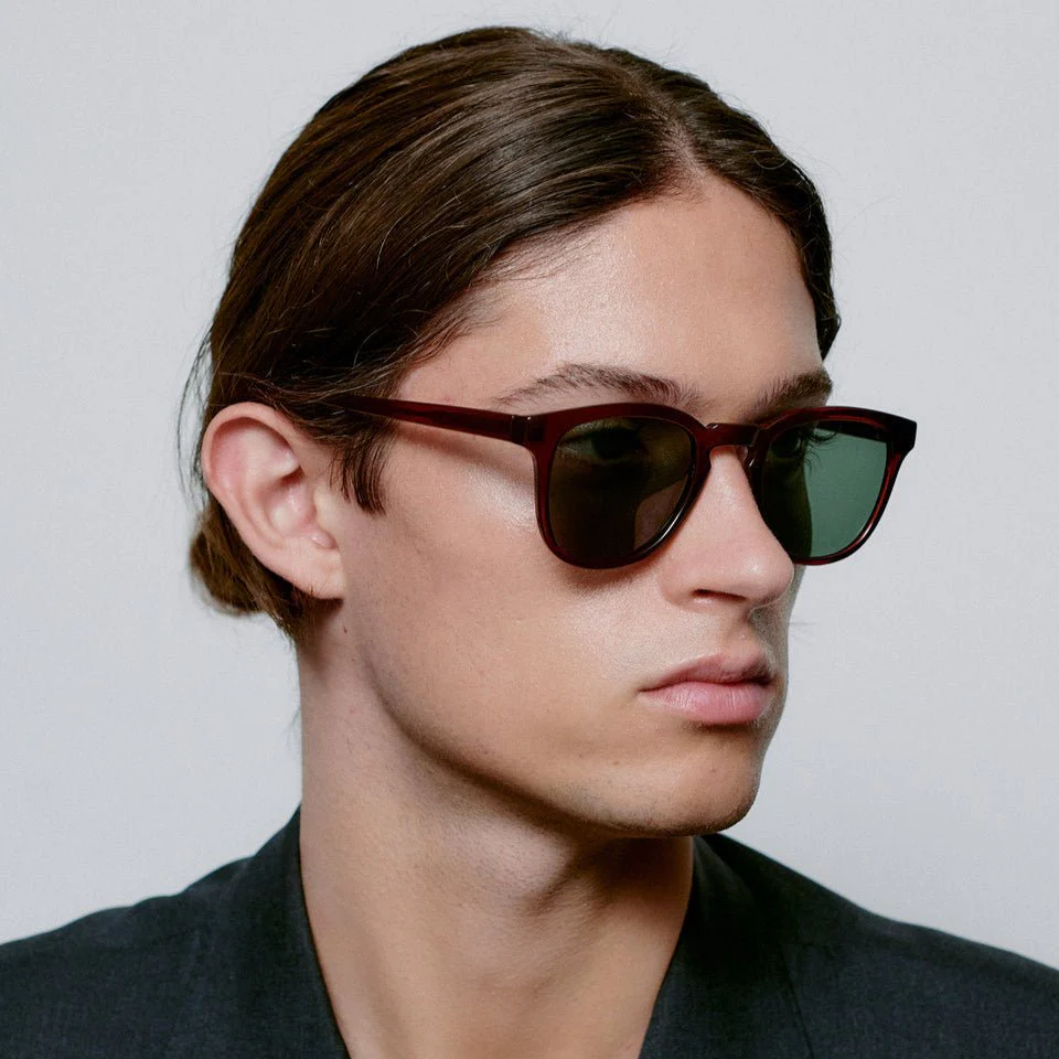 Brown Red Square Sunglasses for Large Faces | UV400 Unisex - Image 4