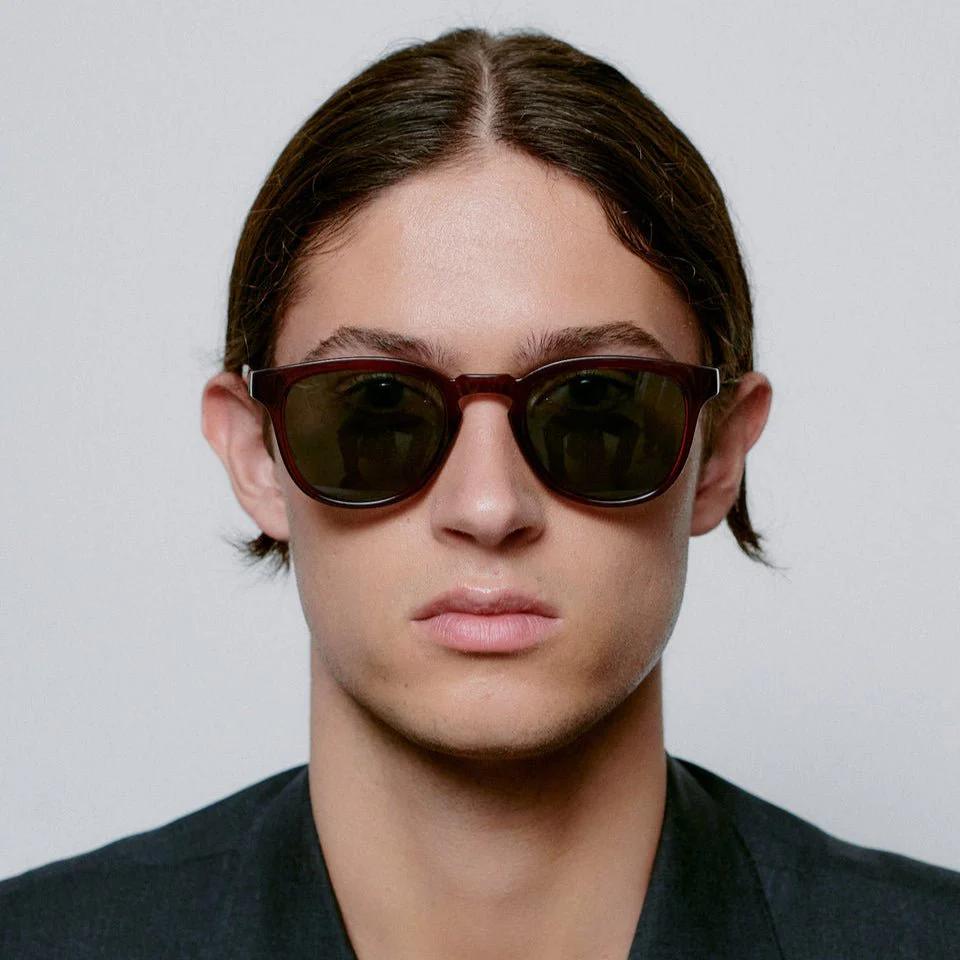 Brown Red Square Sunglasses for Large Faces | UV400 Unisex - Image 8
