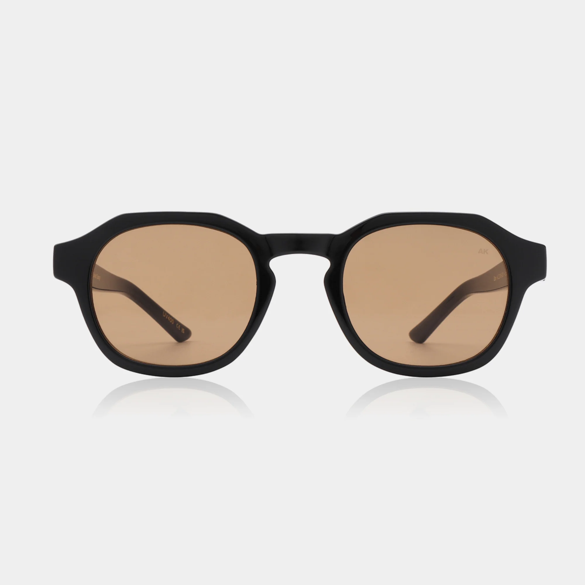 A.KJÆRBEDE (AKJAERBEDE) Zan Sunglasses | Black Frame, Brown Lens