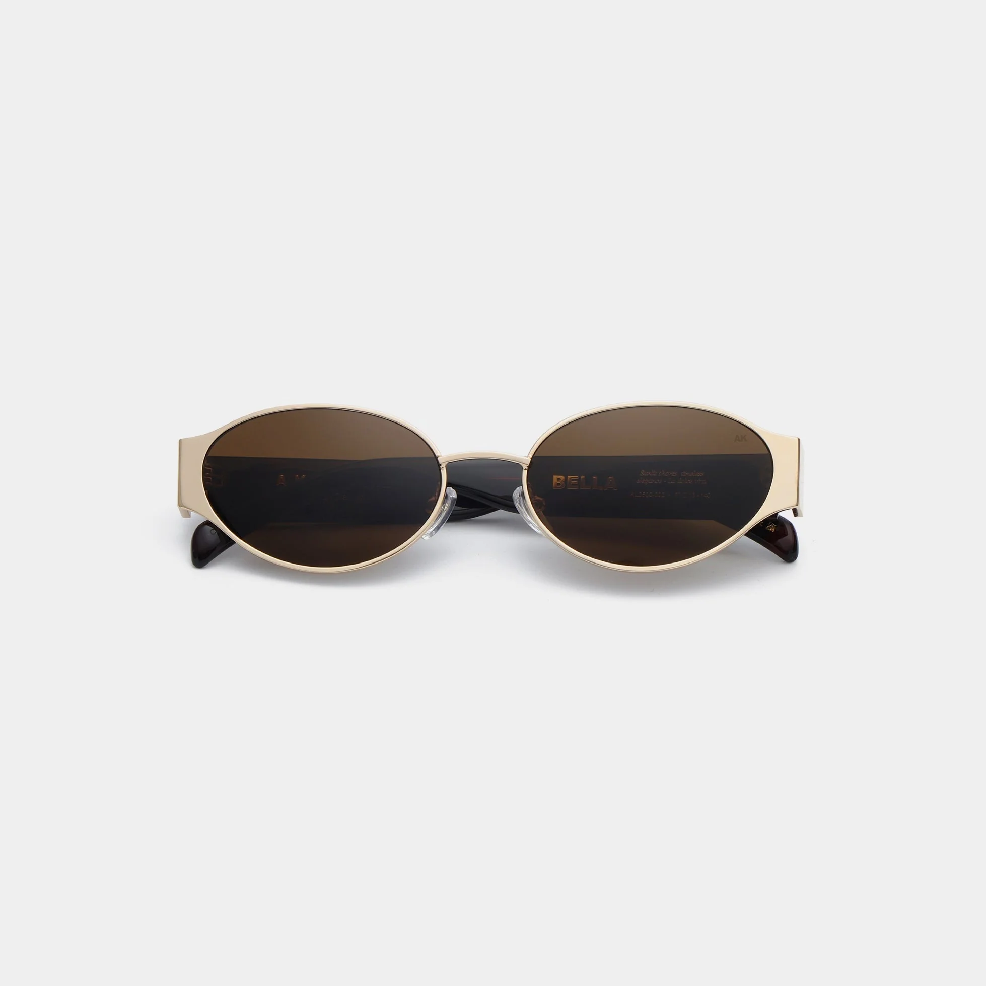A.KJÆRBEDE BELLA Oval Sunglasses - Gold Metal Frame / Demi Tortoise - Image 8