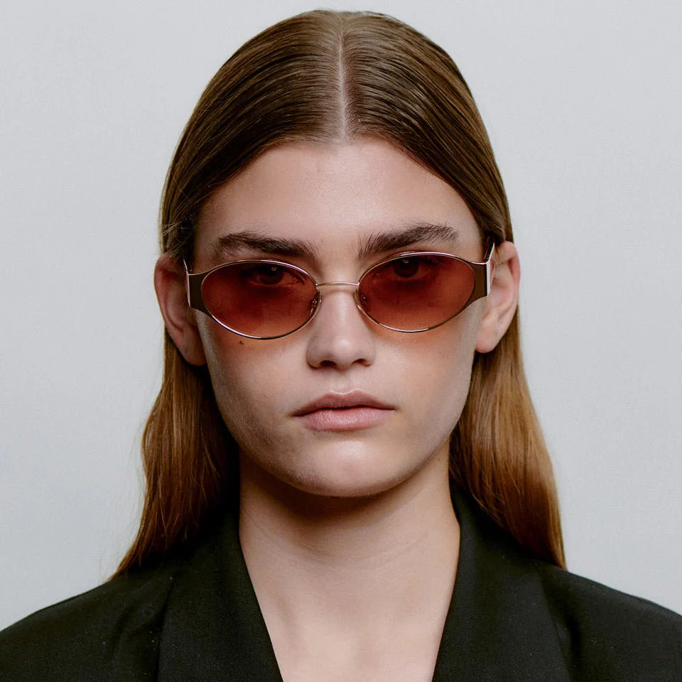 A.KJÆRBEDE BELLA Oval Sunglasses - Rose Gold Metal Frame / Havana Tortoise - Image 2