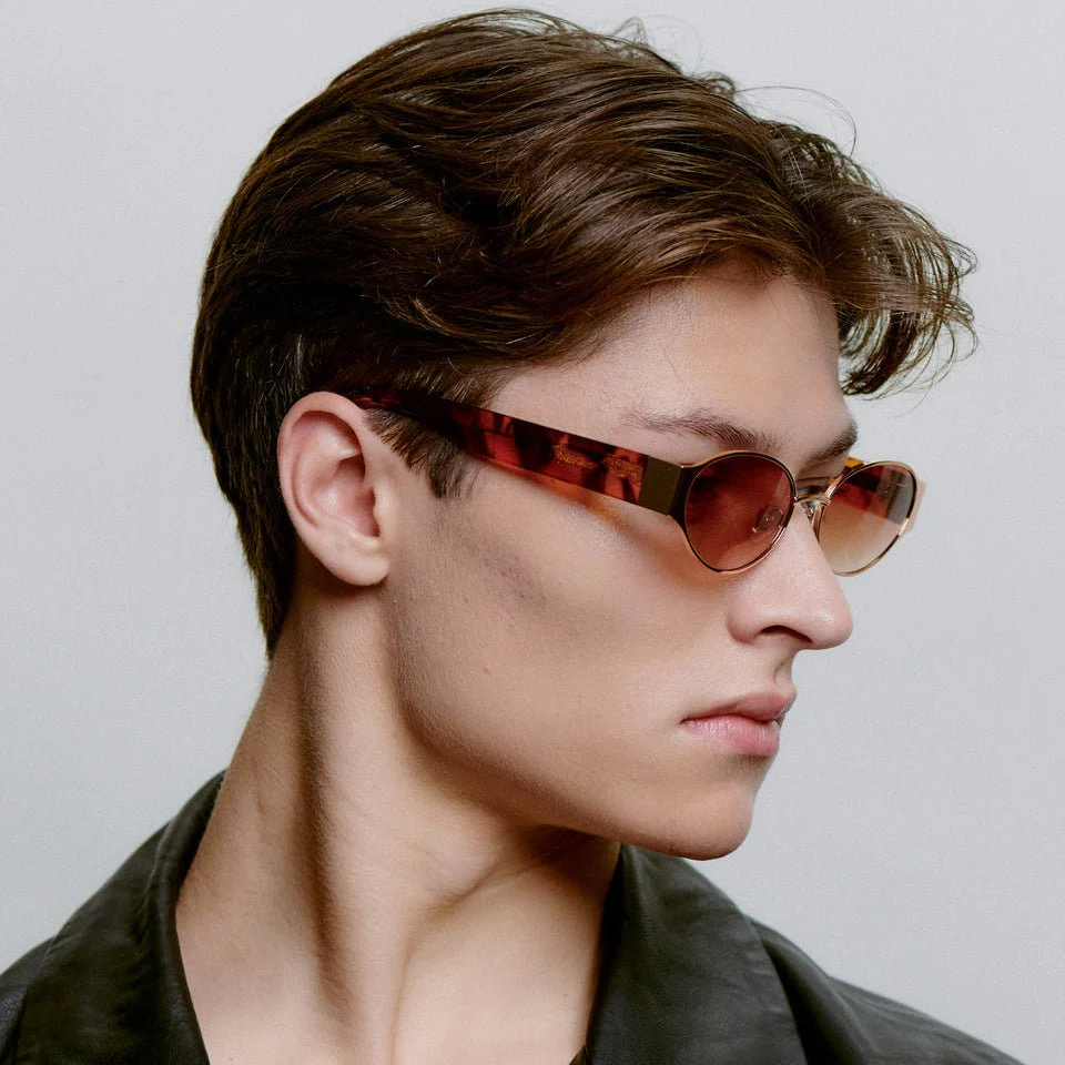 A.KJÆRBEDE BELLA Oval Sunglasses - Rose Gold Metal Frame / Havana Tortoise - Image 7