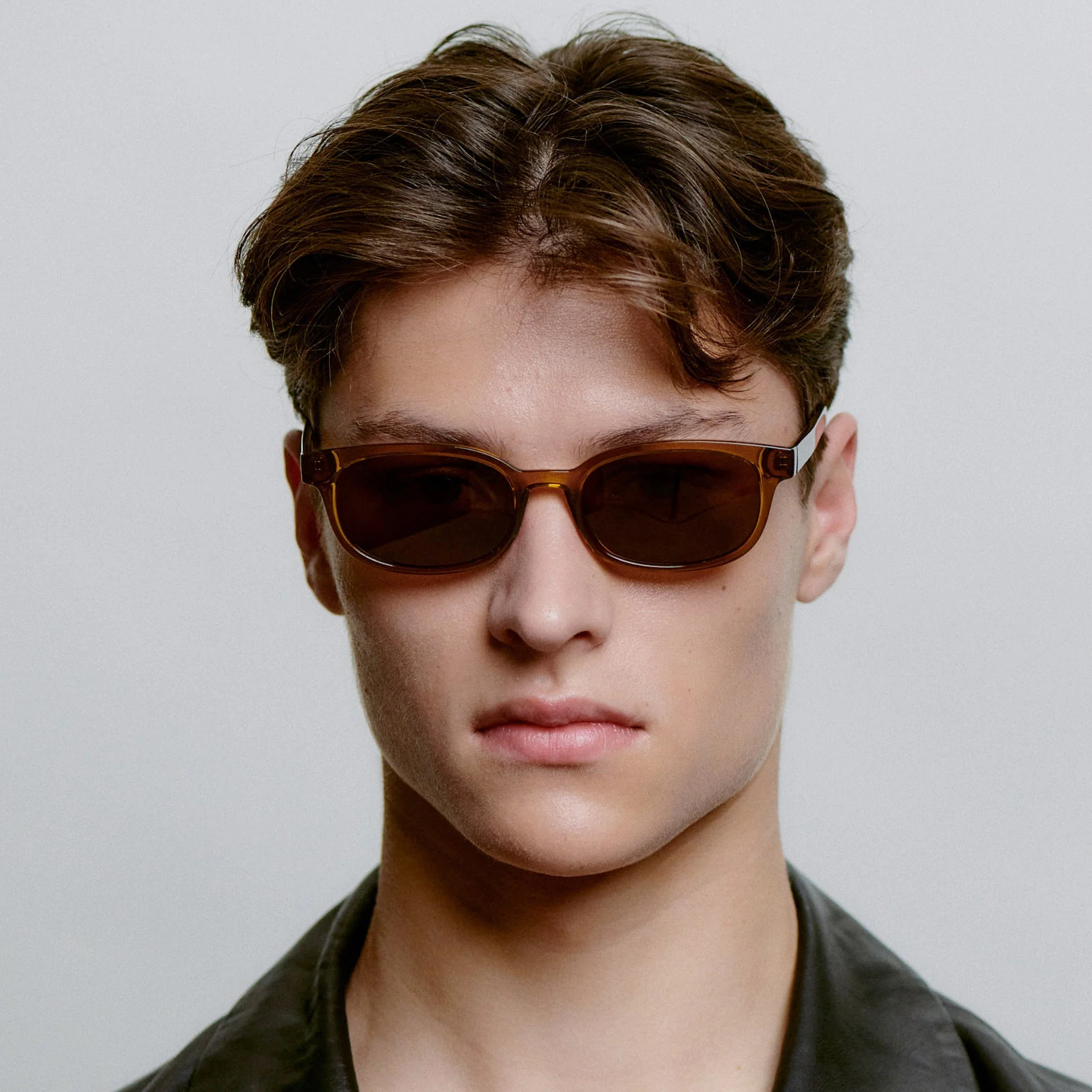 A.KJÆRBEDE CHARLIE Classic Rectangle Sunglasses - Smoke Transparent - Image 2