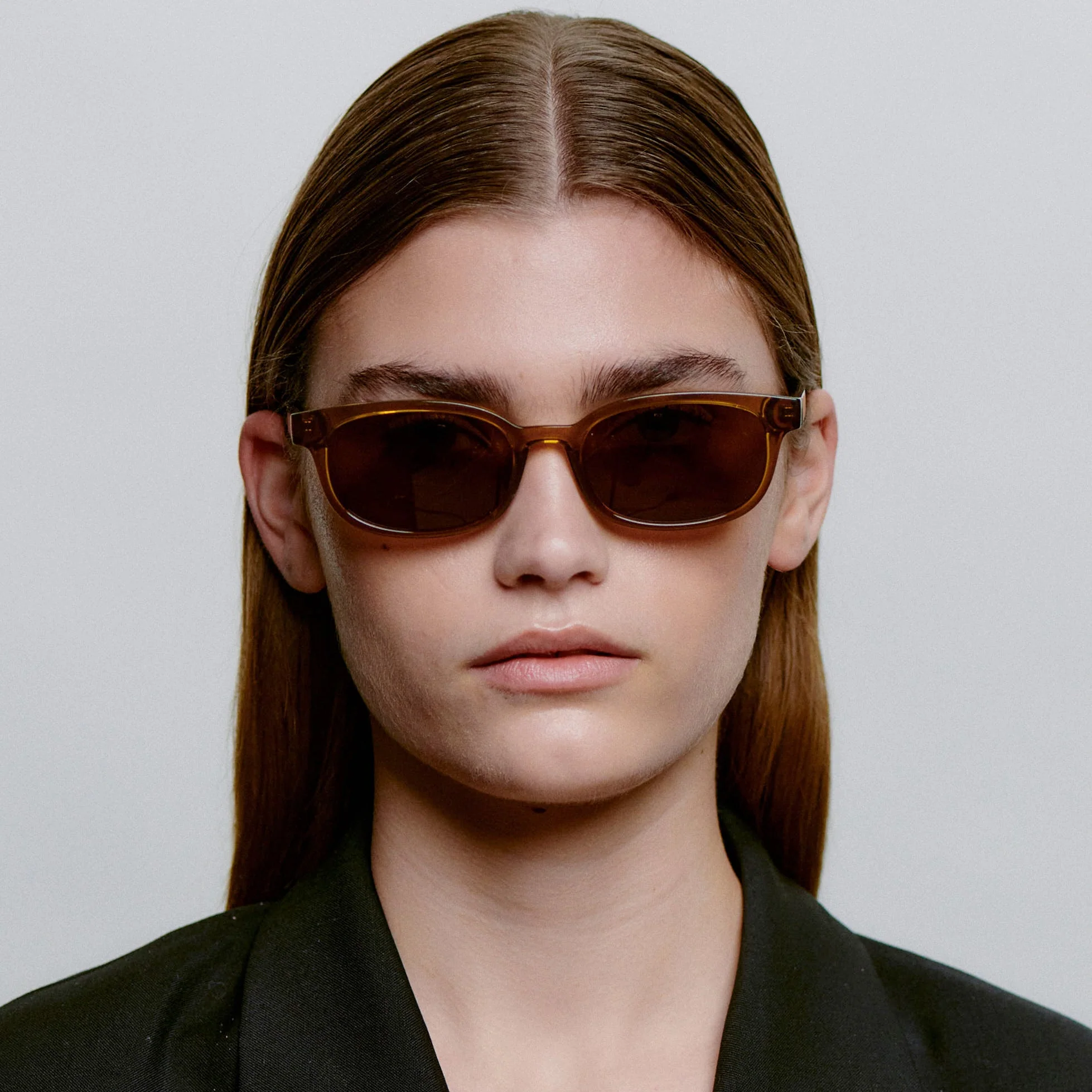 A.KJÆRBEDE CHARLIE Classic Rectangle Sunglasses - Smoke Transparent - Image 3
