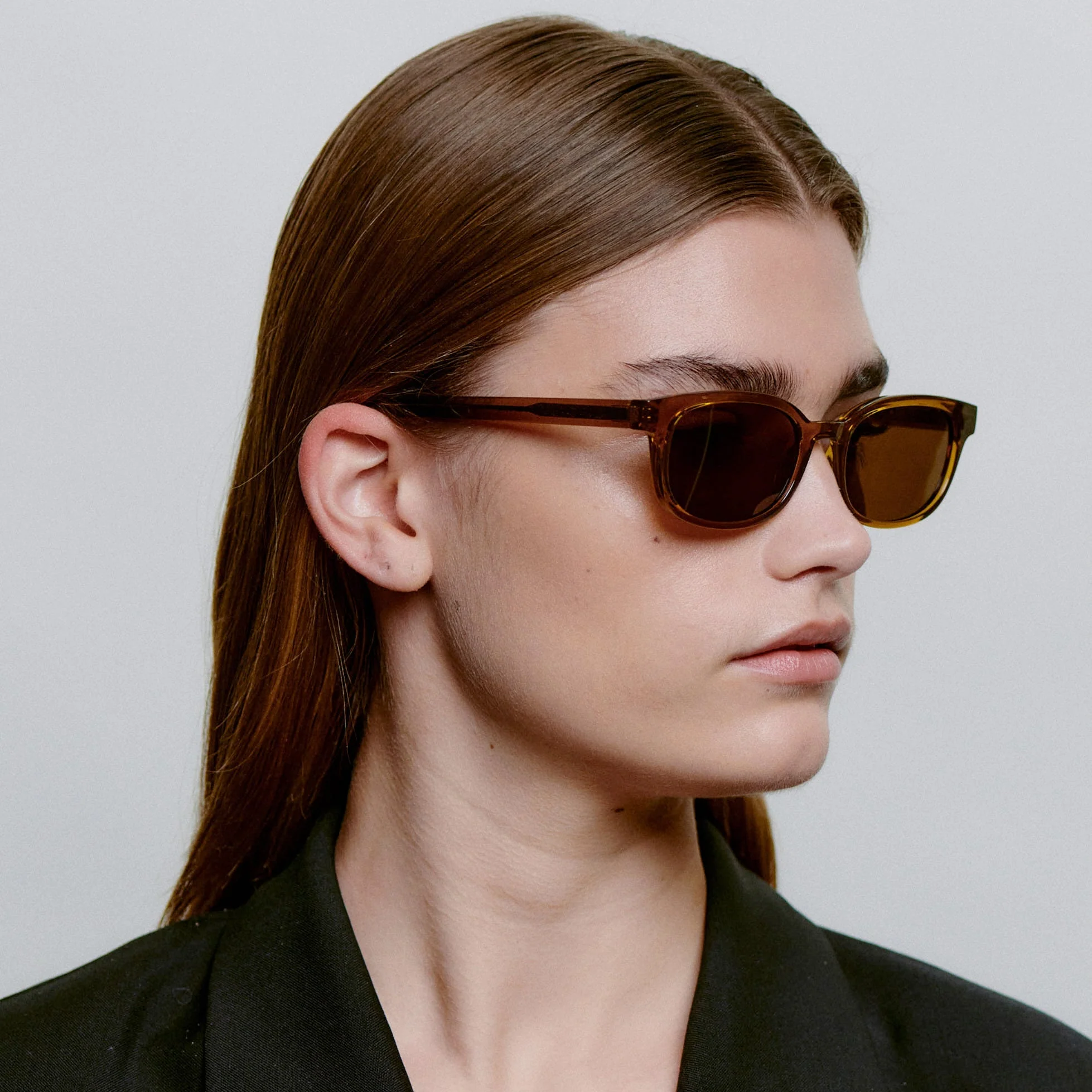 A.KJÆRBEDE CHARLIE Classic Rectangle Sunglasses - Smoke Transparent - Image 7