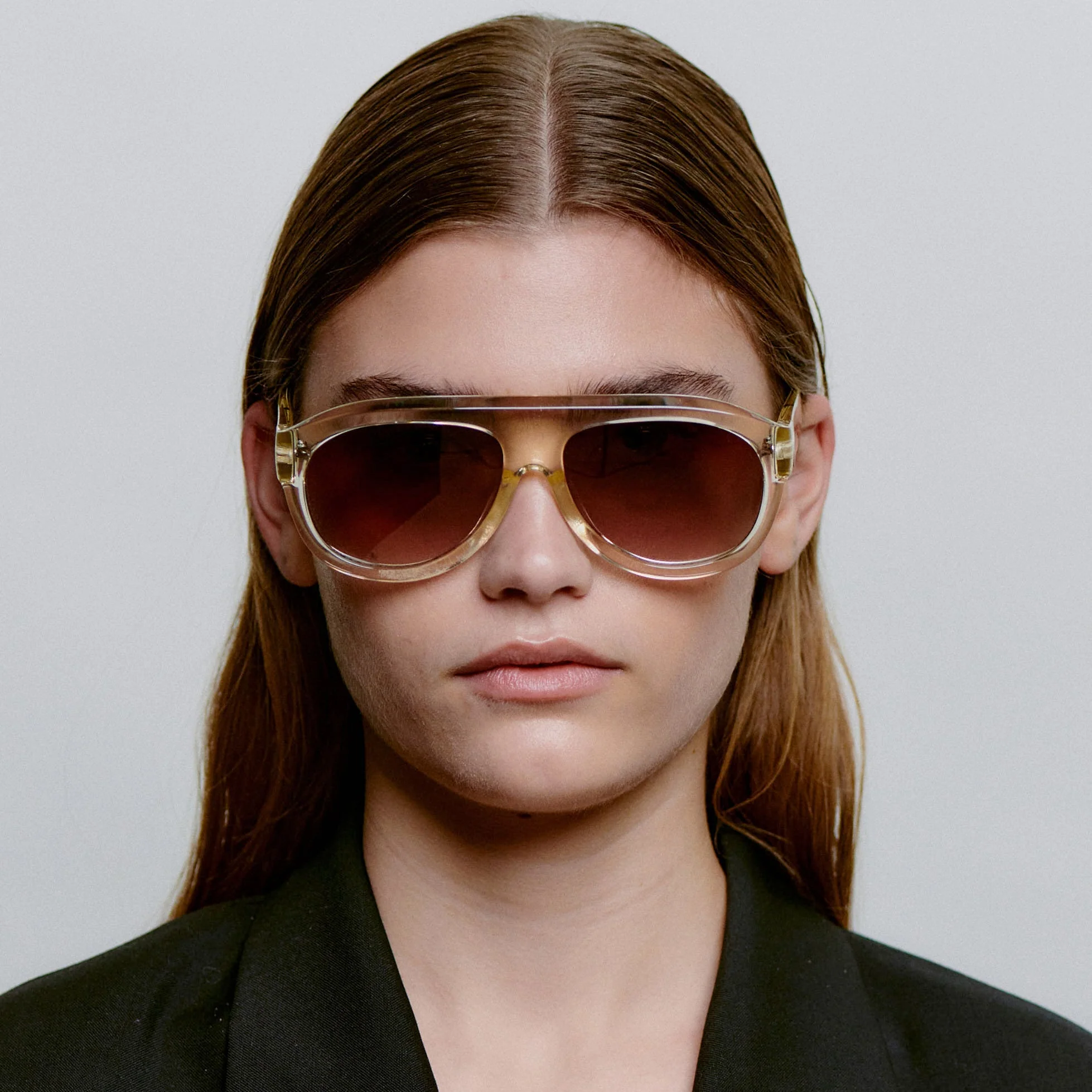 A.KJÆRBEDE RIO Sunglasses l Ecru Transparent Aviator - Image 7