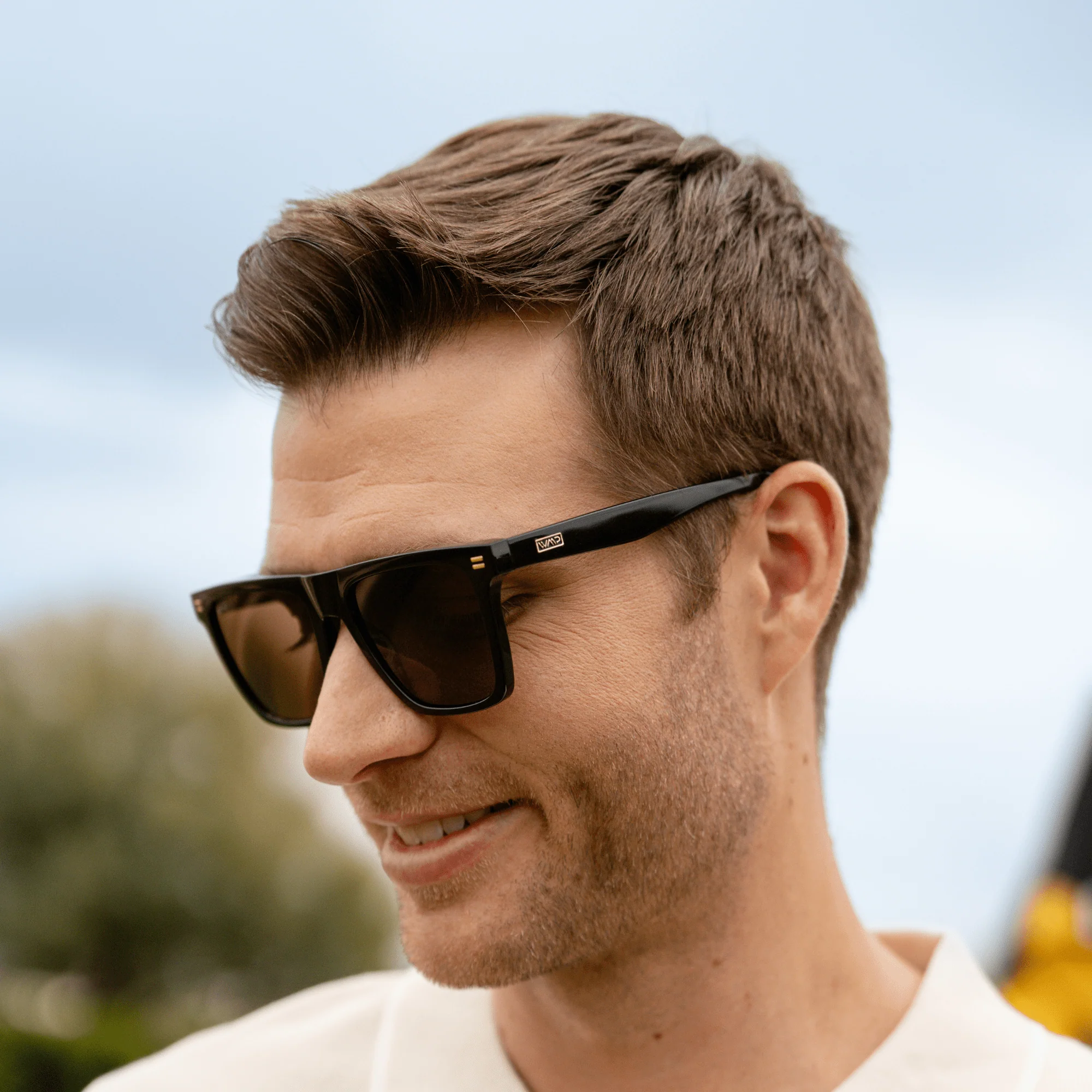 ACE Square Men's Golf Sunglasses in Glossy Black by WMP Eyewear - Image 2