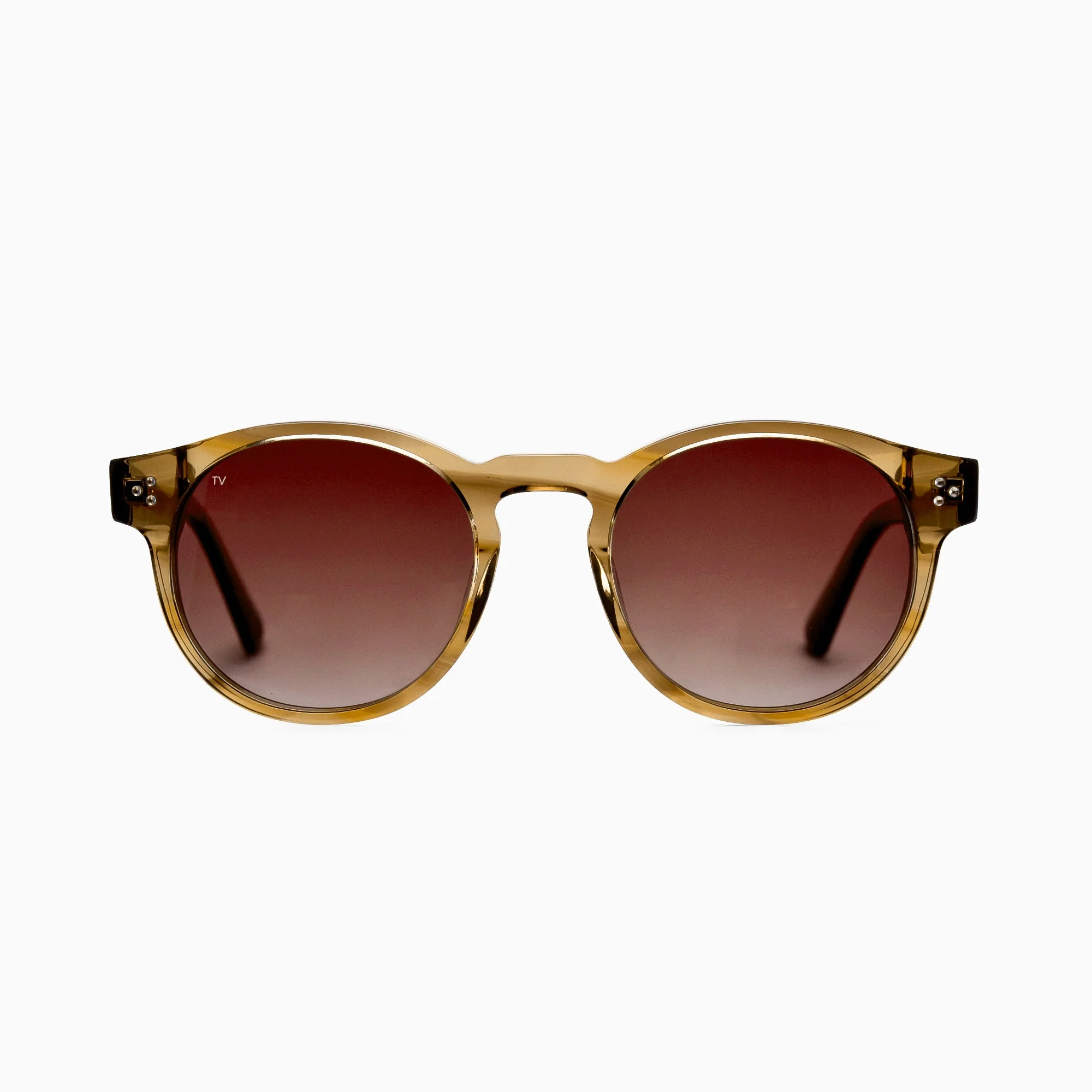 TrueVivid ALBA Polarised Round Sunglasses, Unisex Crystal Brown - Image 3