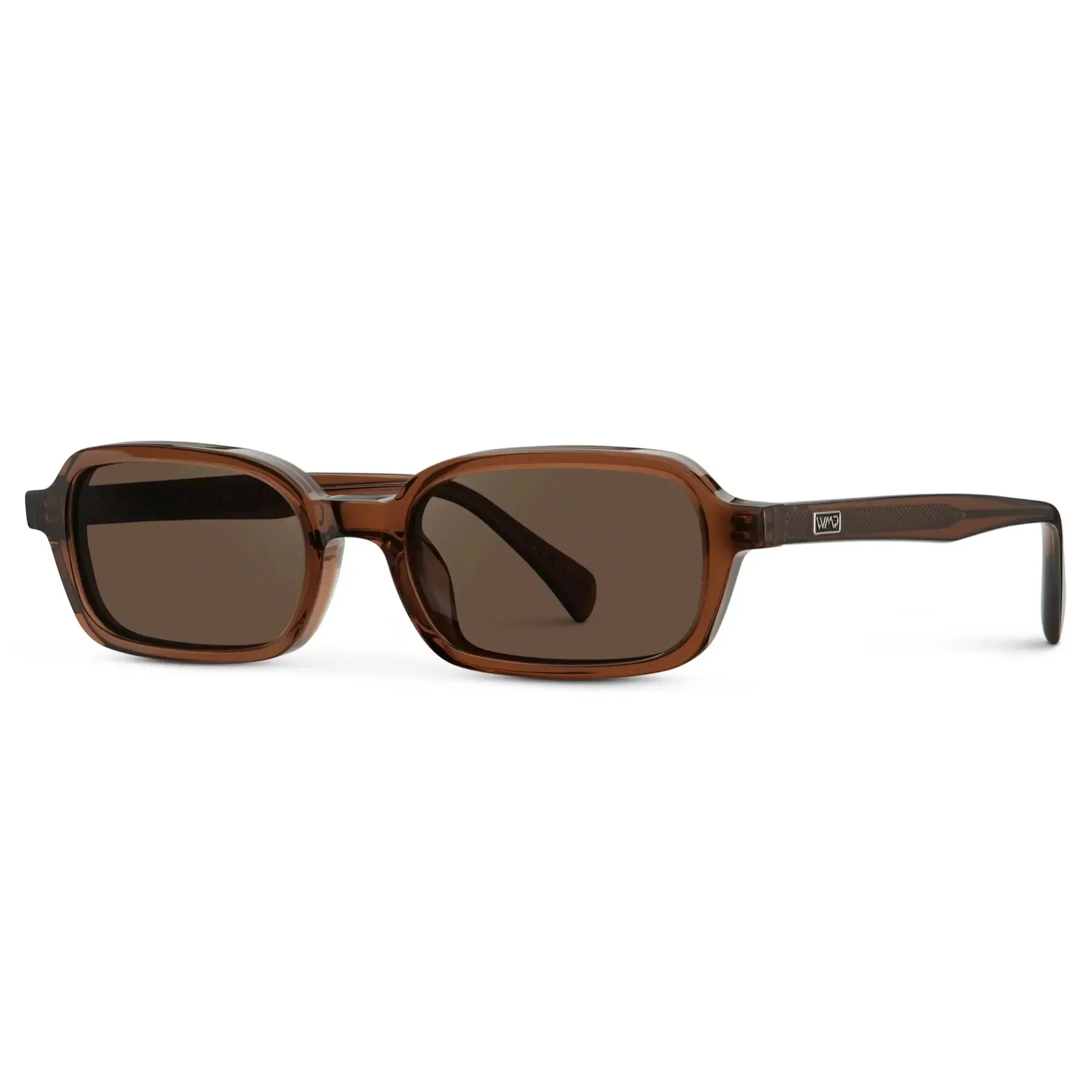 AYLA Slim Rectangular Sunglasses in Cocoa Brown by WMP Eyewear - Image 3