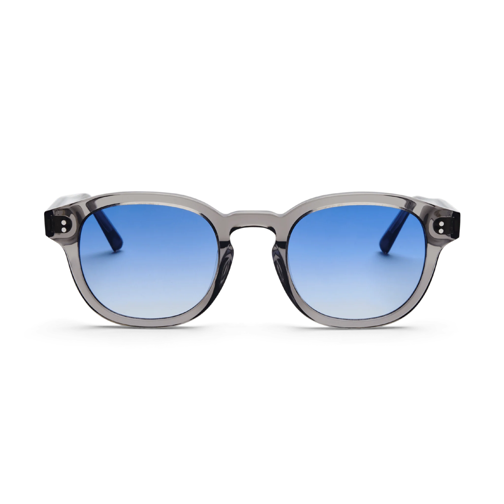 Unisex Grey Crystal Blue Acetate Polarized Sunglasses Messy Weekend