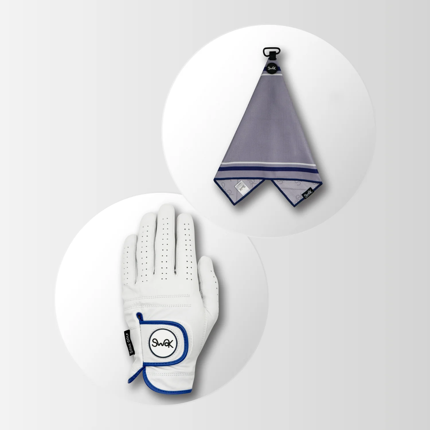 Blue Golf Glove and Microfiber Towel Gift Bundle