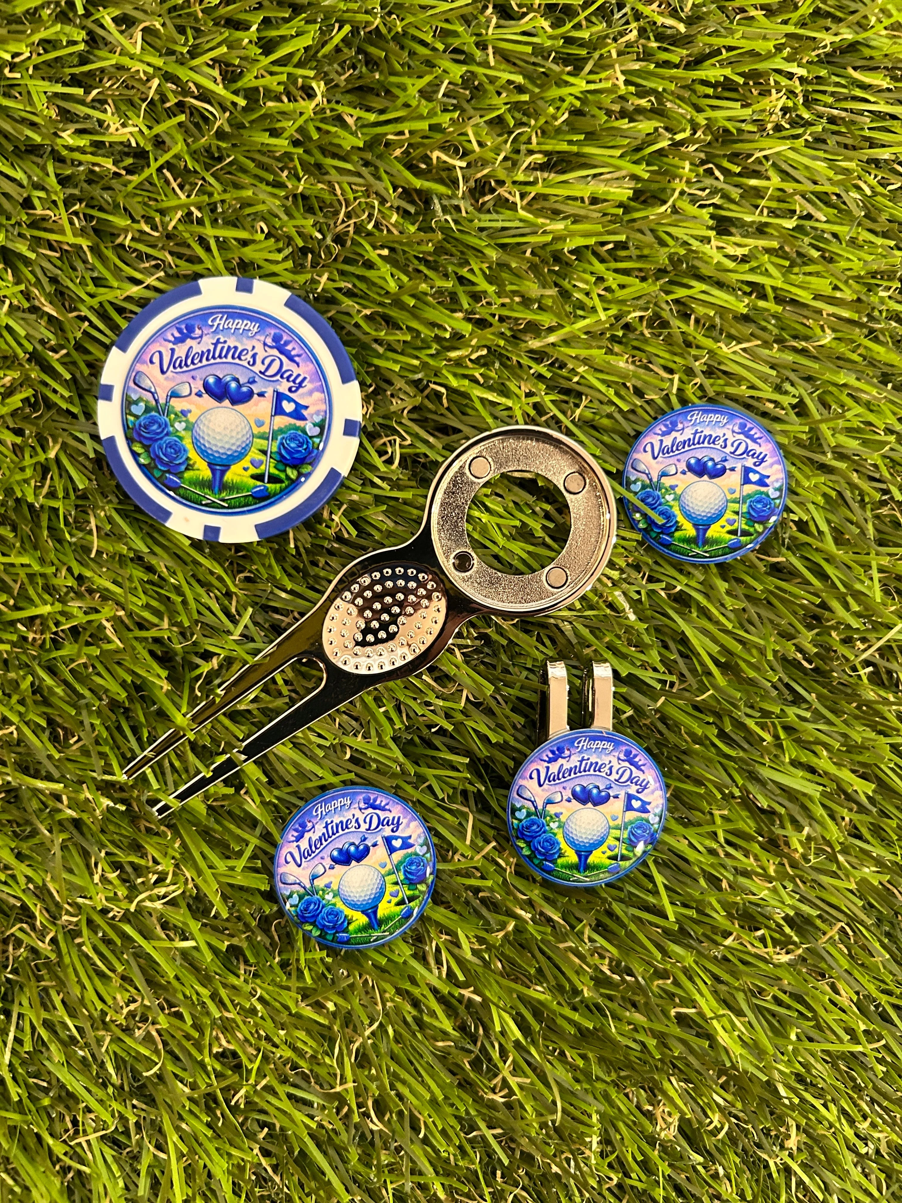 Blue Golf Divot Tool Gift Set with Magnetic Markers - Image 2