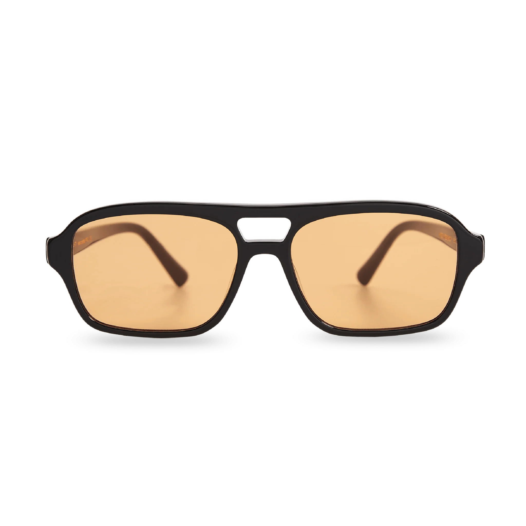 BURT Black Orange Lens Aviator Sunglasses by Messy Weekend