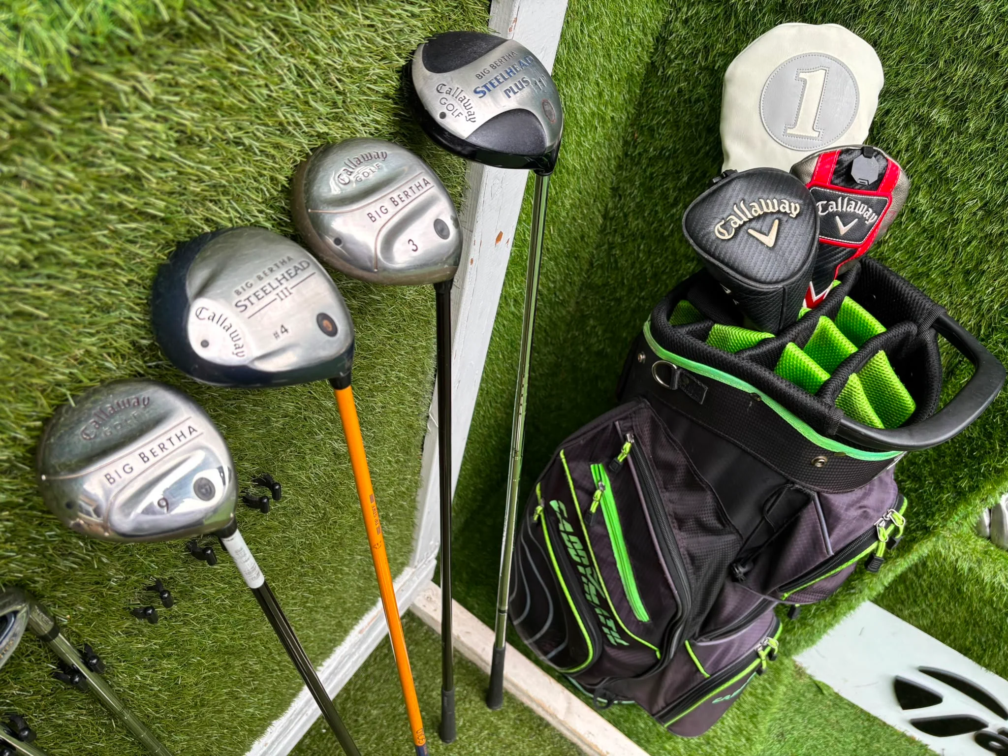 Callaway Big Bertha Woods, Spalding Cannon Irons (5–PW), Tad Moore Wedge & Caddymatic Cart Bag - Image 10