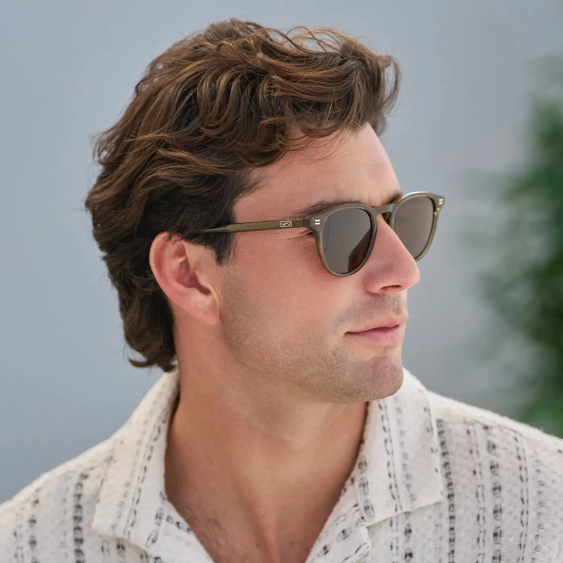 CAMERON Men's Round Polarised Sunglasses l Khaki Green - WMP Eyewear - Image 3