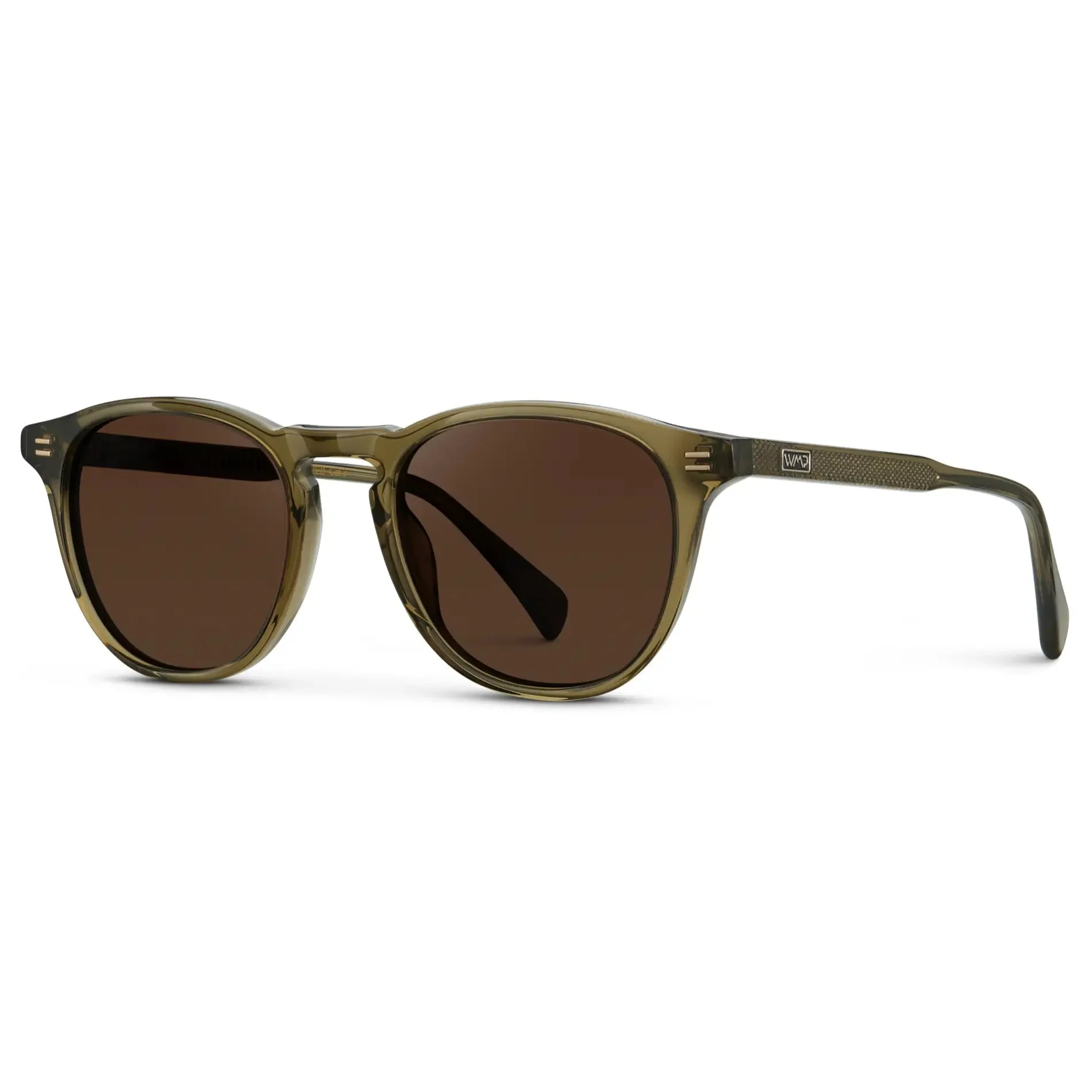 CAMERON Men's Round Polarised Sunglasses l Khaki Green - WMP Eyewear - Image 4