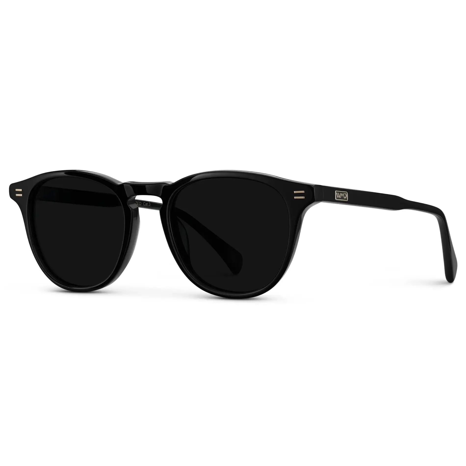 CAMERON Men's Round Polarised Sunglasses l Triple Black - WMP Eyewear - Image 4