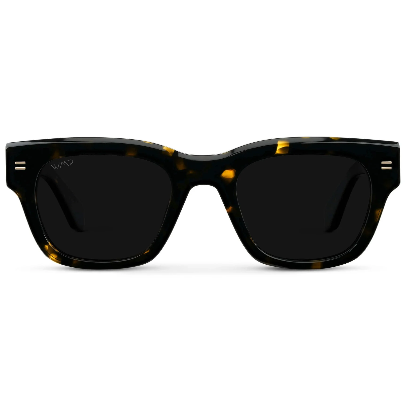 Oversized Rectangular Acetate Polarized Sunglasses – Obsidian Gold Tortoise WMP - Image 2