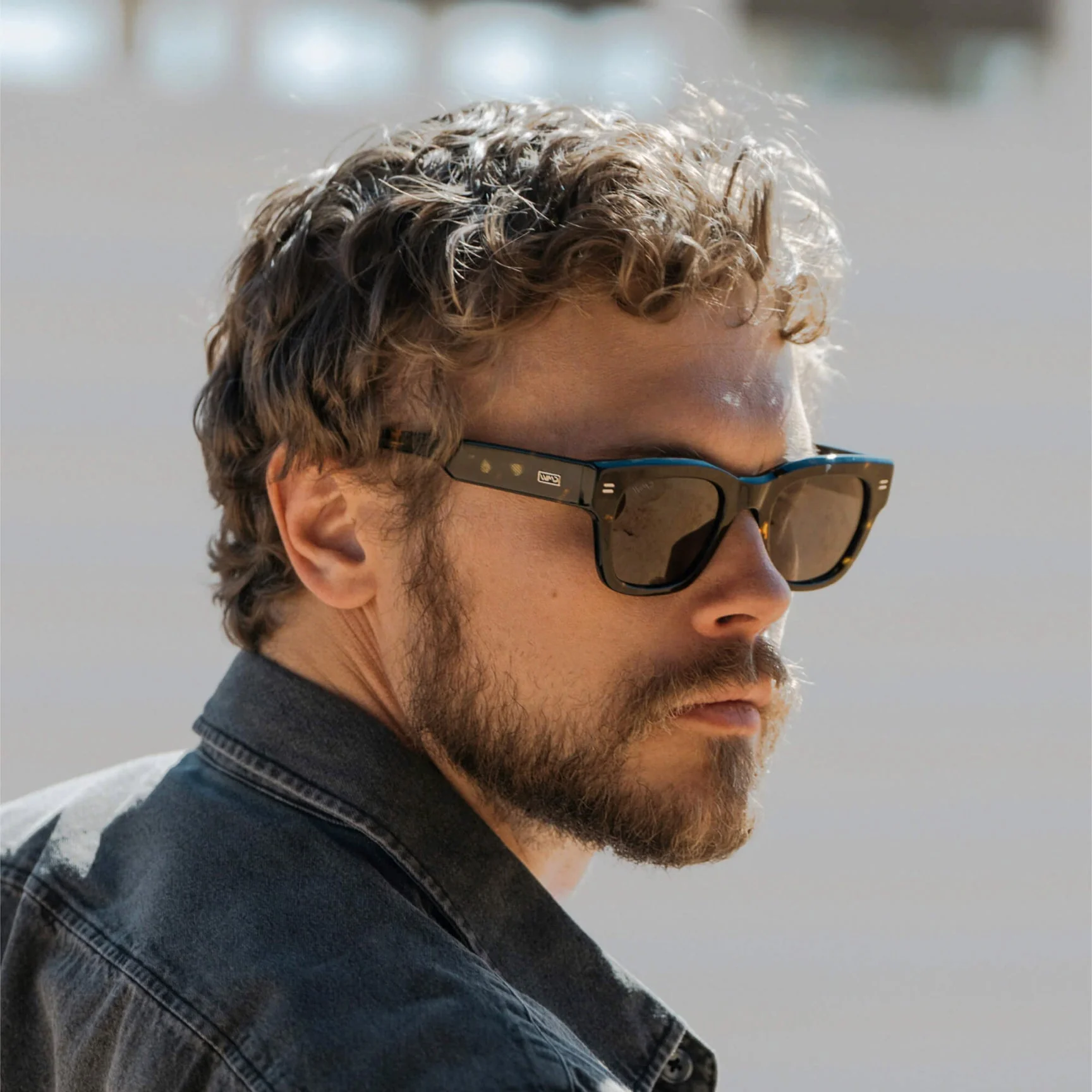 Oversized Rectangular Acetate Polarized Sunglasses – Obsidian Gold Tortoise WMP - Image 3