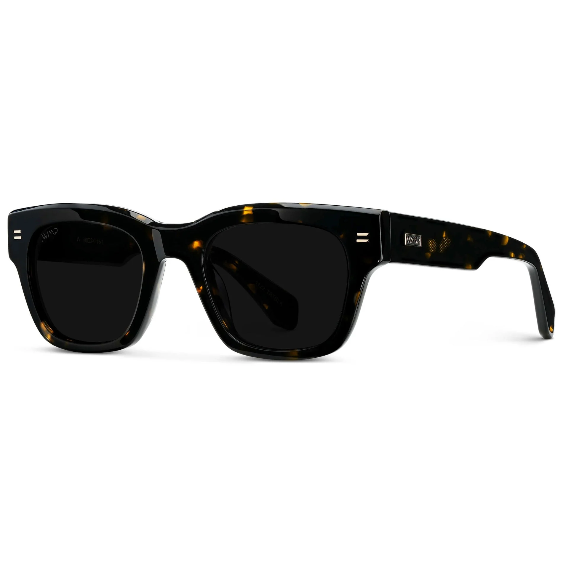 Oversized Rectangular Acetate Polarized Sunglasses – Obsidian Gold Tortoise WMP - Image 4