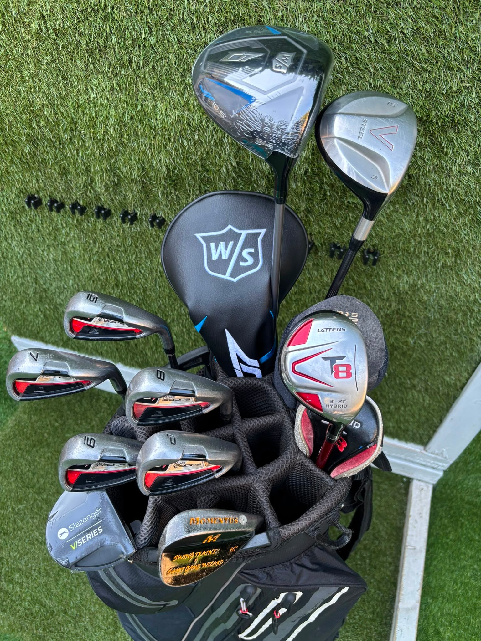 Cobra King S9 Irons, New Wilson Driver, TaylorMade Wood, New V Series Putter & Callaway Dry Waterproof Cart Bag Free P&P - Image 10