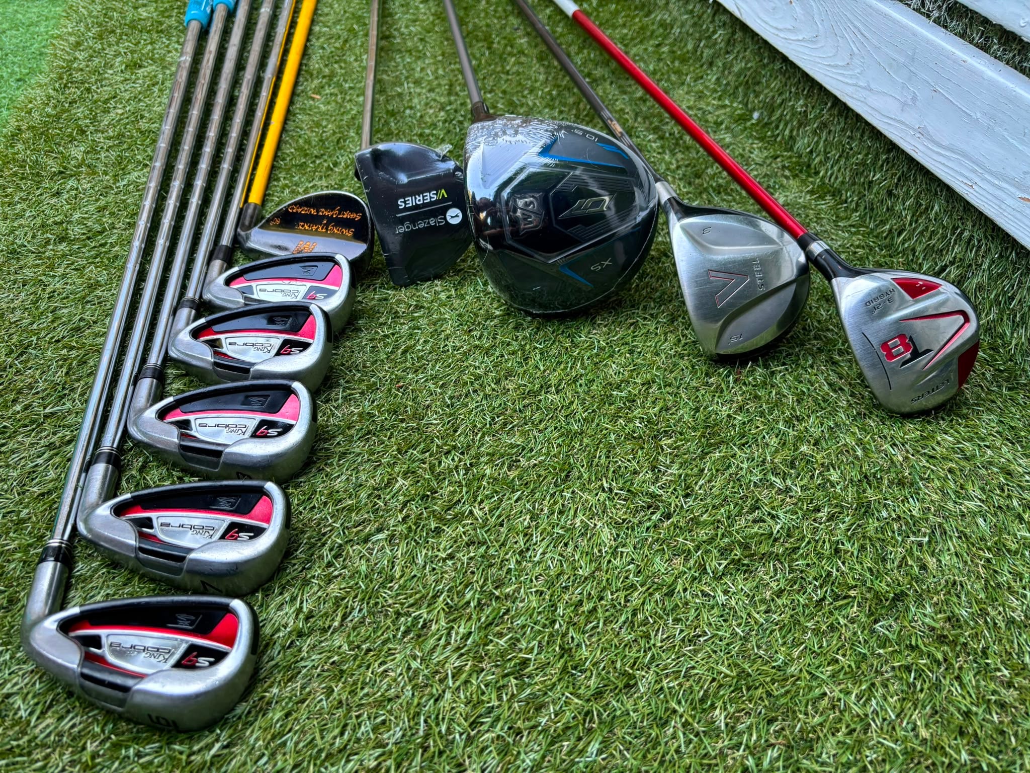 Cobra King S9 Irons, New Wilson Driver, TaylorMade Wood, New V Series Putter & Callaway Dry Waterproof Cart Bag Free P&P - Image 17