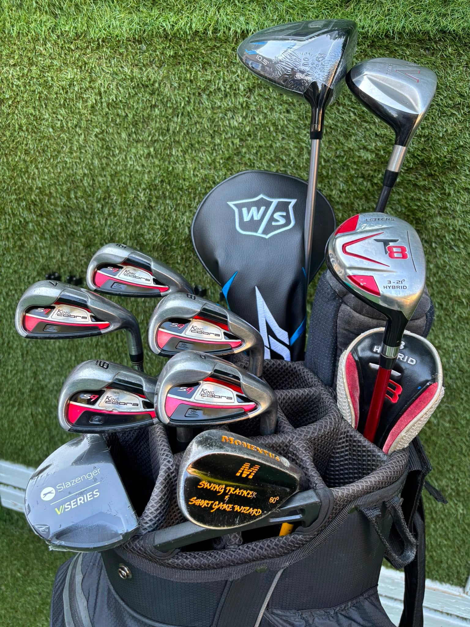 Cobra King S9 Irons, New Wilson Driver, TaylorMade Wood, New V Series Putter & Callaway Dry Waterproof Cart Bag Free P&P - Image 8
