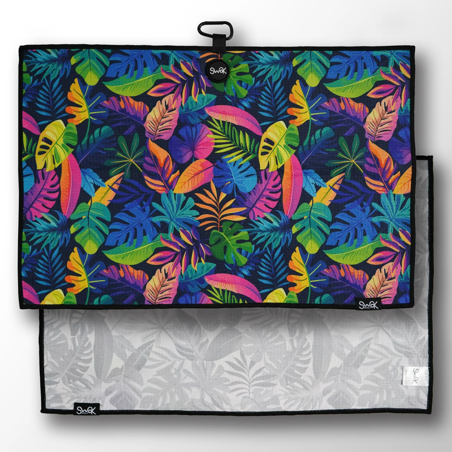 Magnetic Microfibre Golf Towel – Colourful Leaves, Quick-Dry, 40x60cm