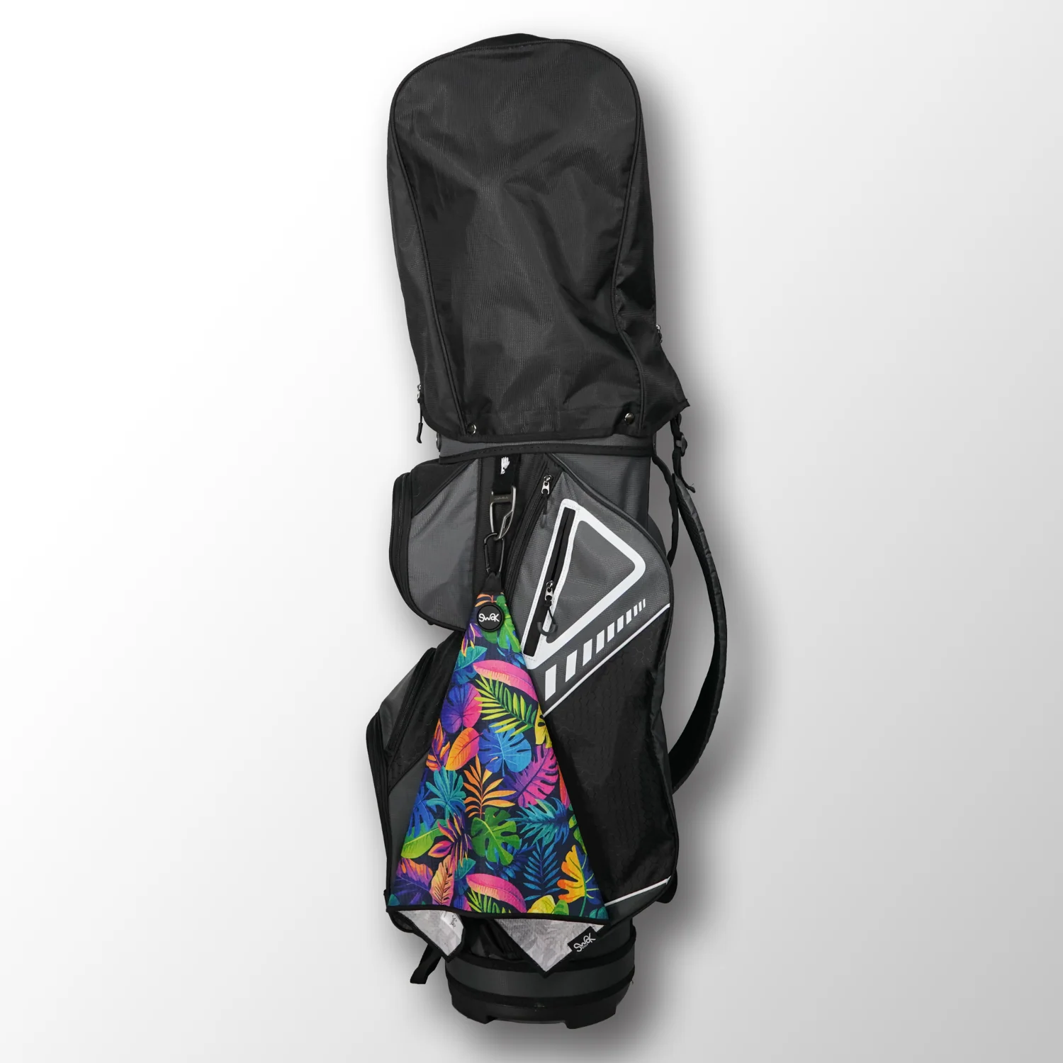 Magnetic Microfibre Golf Towel – Colourful Leaves, Quick-Dry, 40x60cm - Image 6
