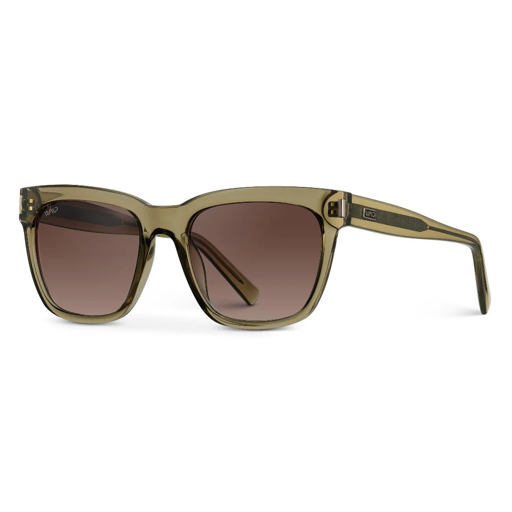 DAKOTA Thick Frame Crystal Moss Green Sunglasses by WMP Eyewear - Image 4