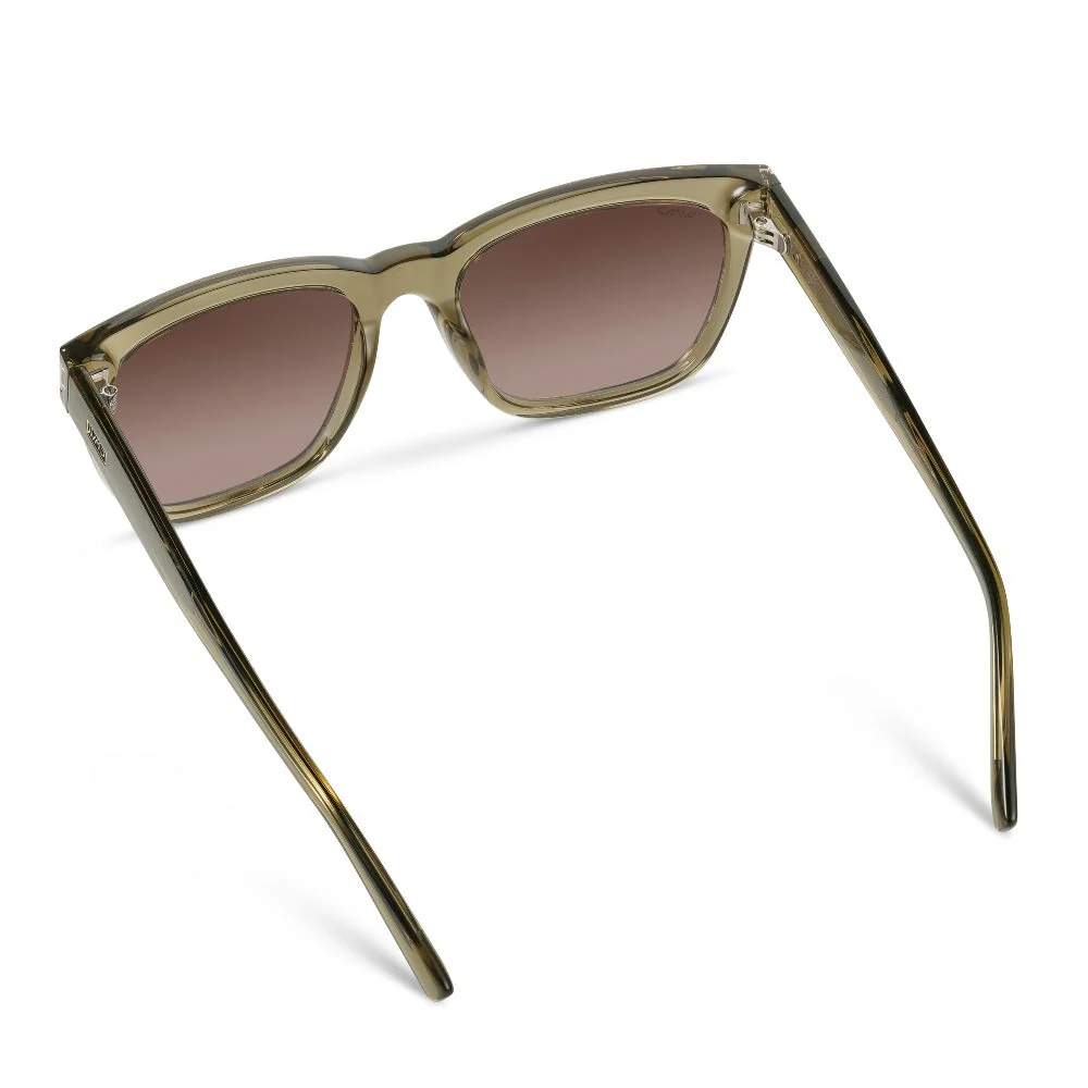 DAKOTA Thick Frame Crystal Moss Green Sunglasses by WMP Eyewear - Image 5
