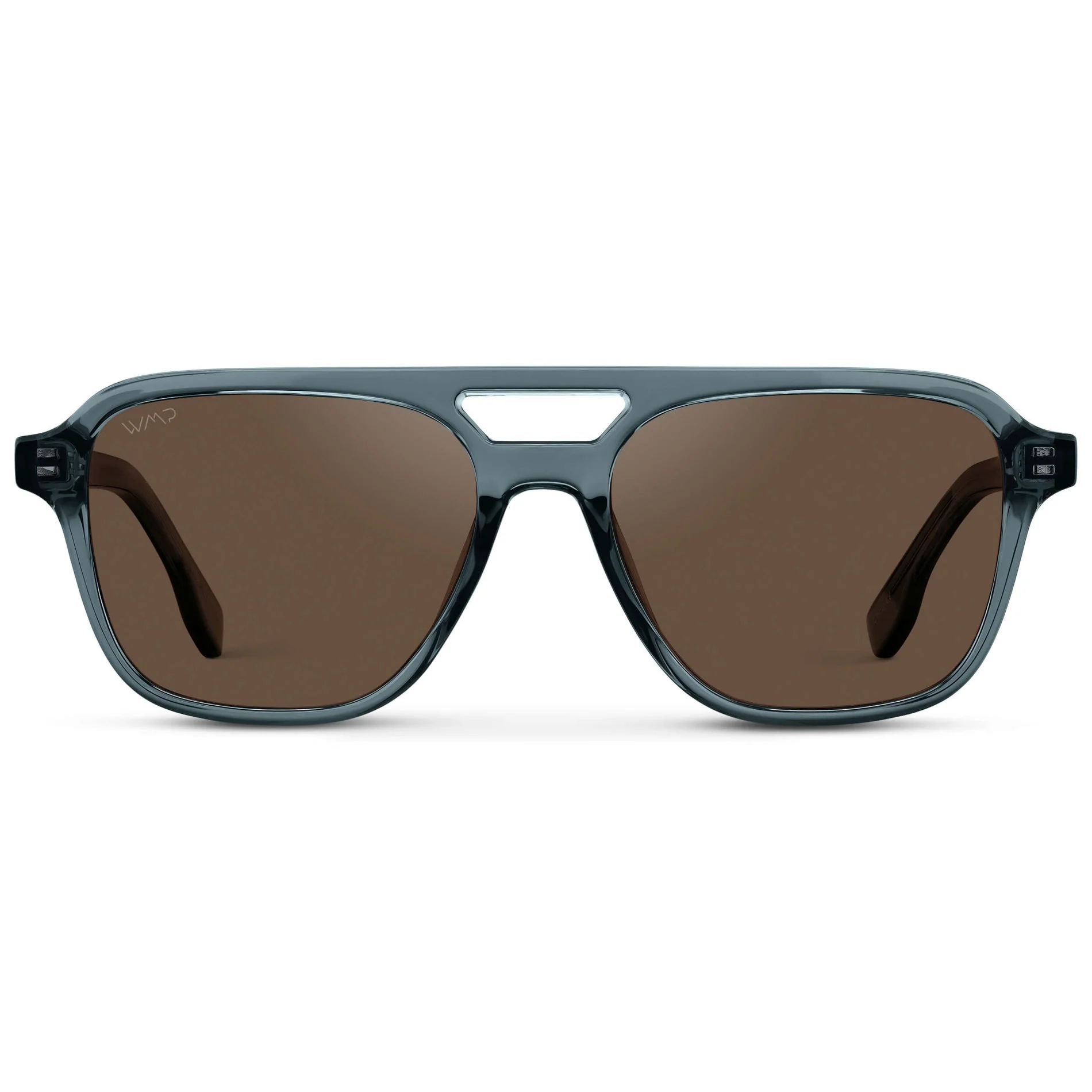 WMP Dean Polarised Oversized Aviator Sunglasses – Crystal Stone Blue