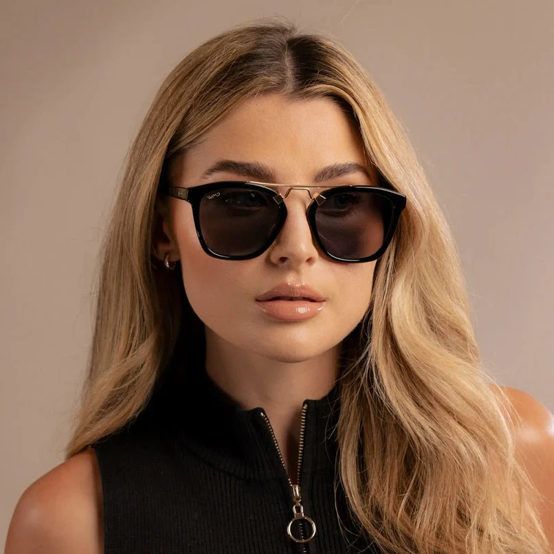 DEMI Oversized Women's Polarised Sunglasses in Black by WMP Eyewear - Image 3