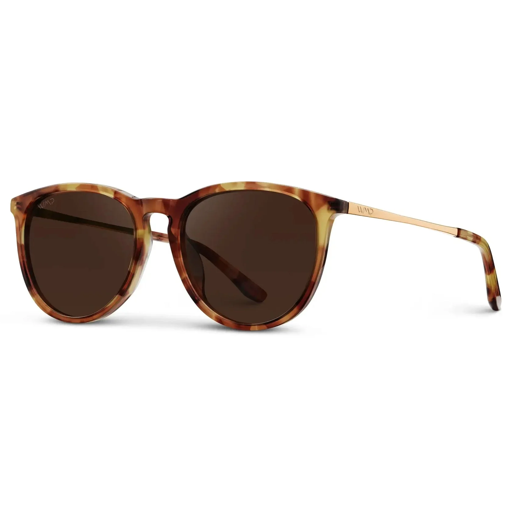 DREW Round Polarised Women's Sunglasses in Maple Tortoise by WMP Eyewear - Image 4