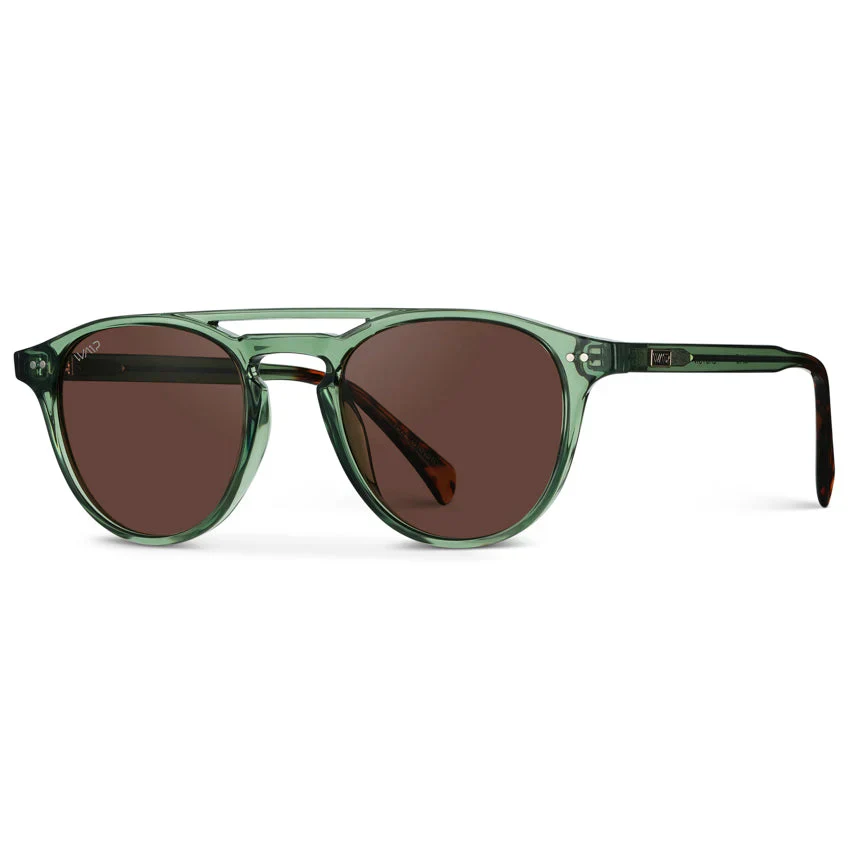 WMP Easton Round Acetate Sunglasses, Polarized Brown Lens - Image 4