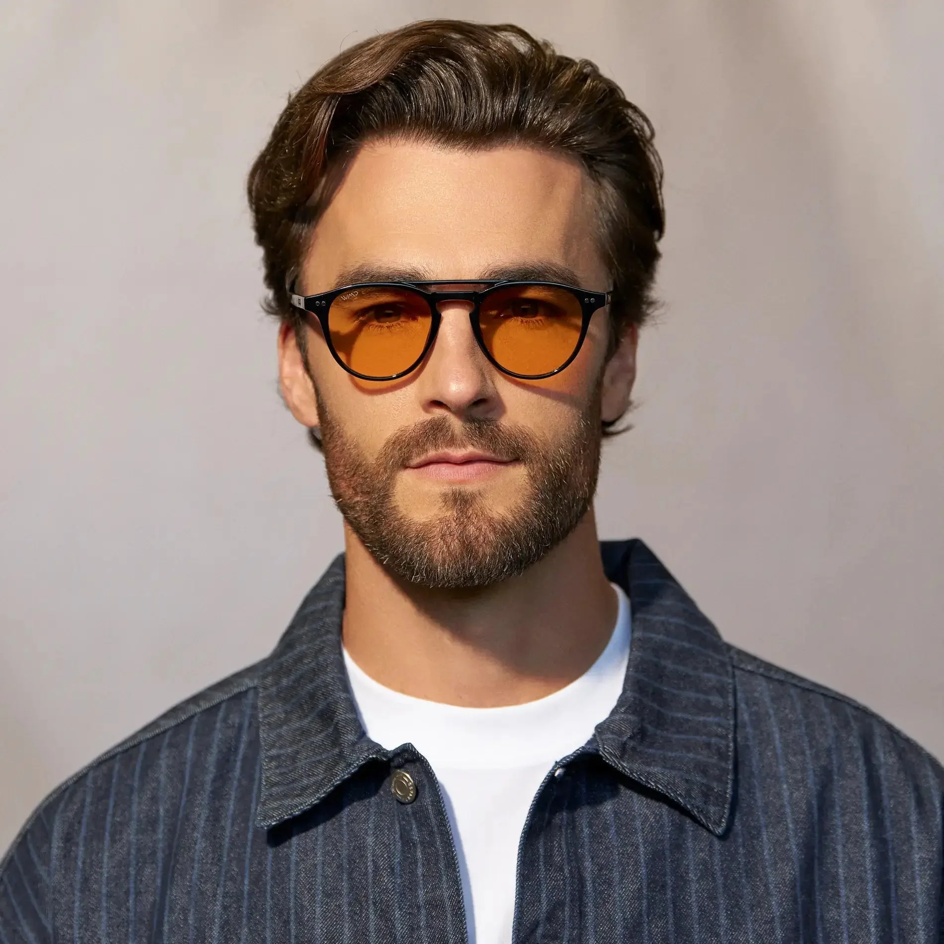 EASTON Men's Round Sunglasses in Black / Yellow Tint Lens by WMP Eyewear - Image 3