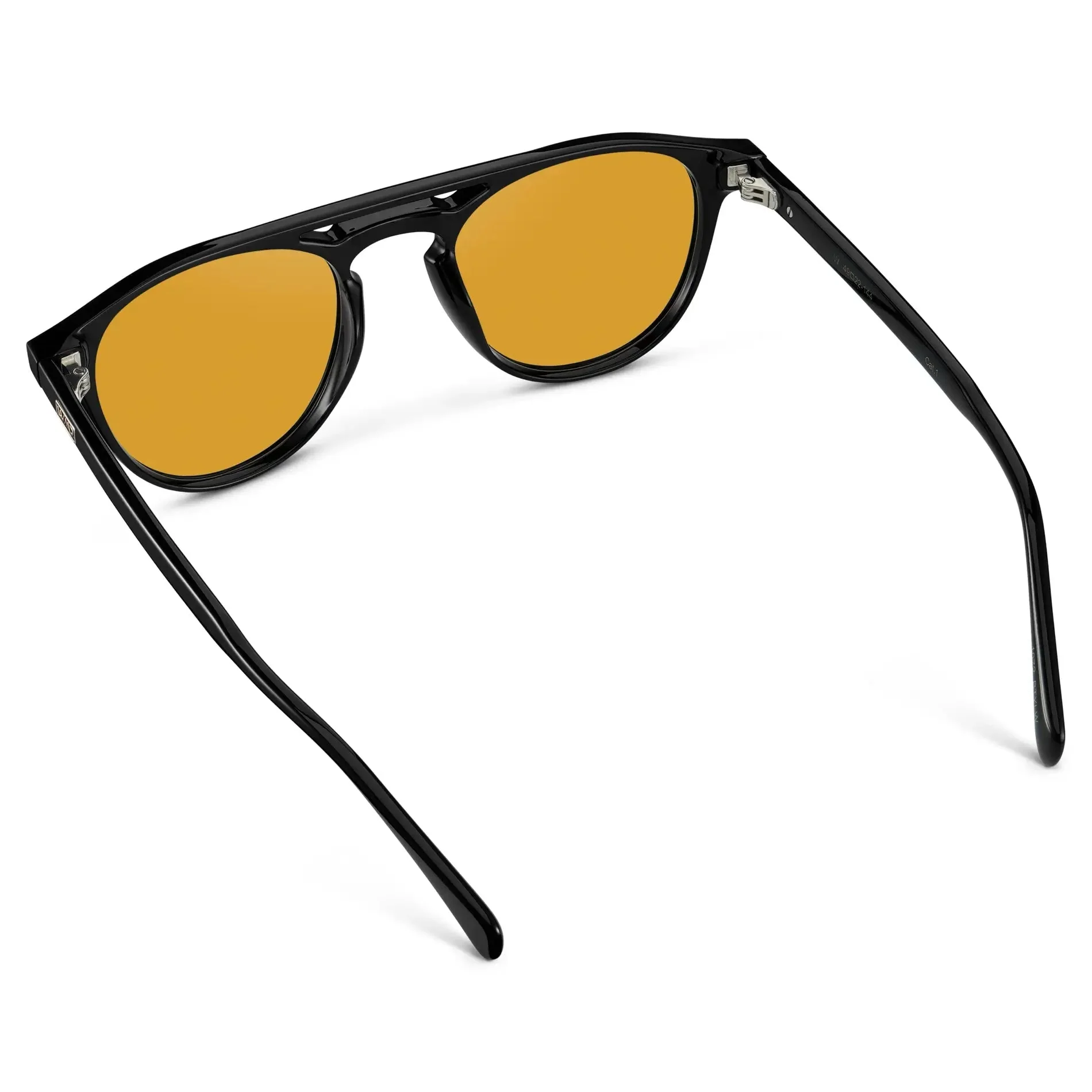 EASTON Men's Round Sunglasses in Black / Yellow Tint Lens by WMP Eyewear - Image 5