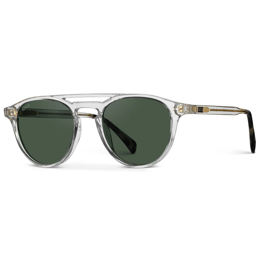 WMP Easton Clear Round Acetate Polarized Sunglasses, UV400 - Image 3