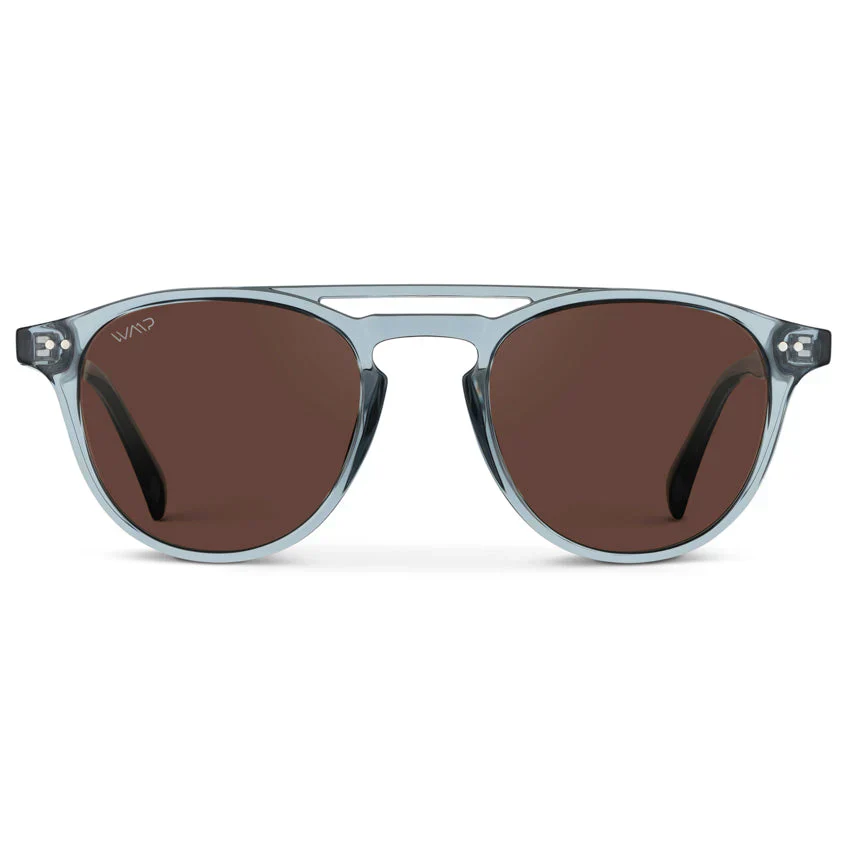 WMP Easton Denim Blue Round Polarized Acetate Sunglasses - Image 3
