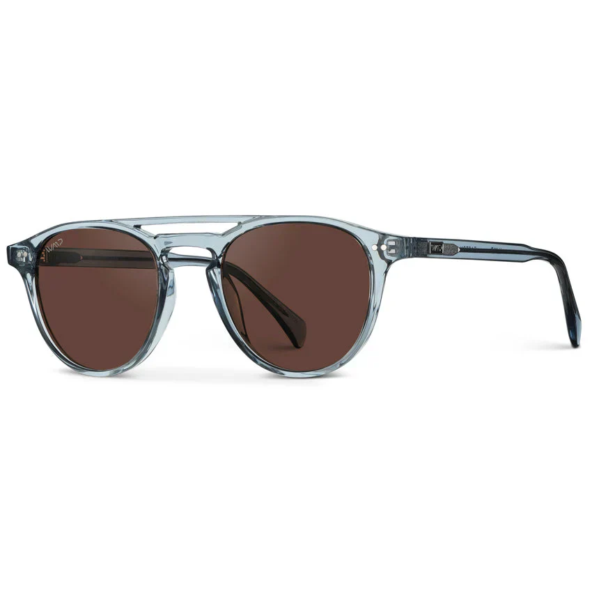WMP Easton Denim Blue Round Polarized Acetate Sunglasses - Image 4