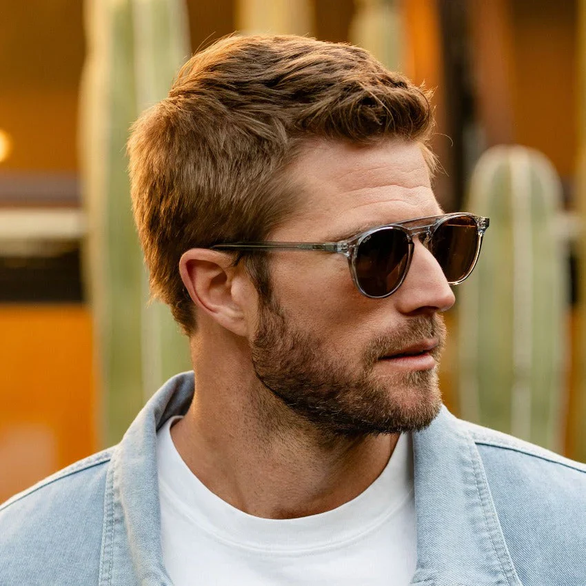 WMP Easton Denim Blue Round Polarized Acetate Sunglasses - Image 5