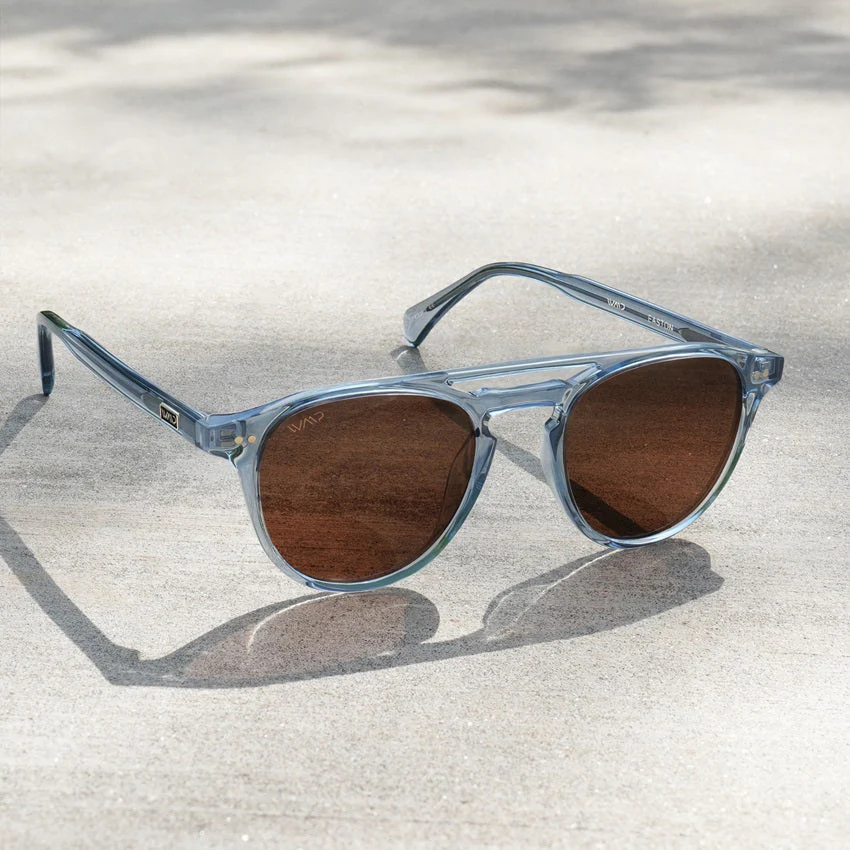 WMP Easton Denim Blue Round Polarized Acetate Sunglasses - Image 7