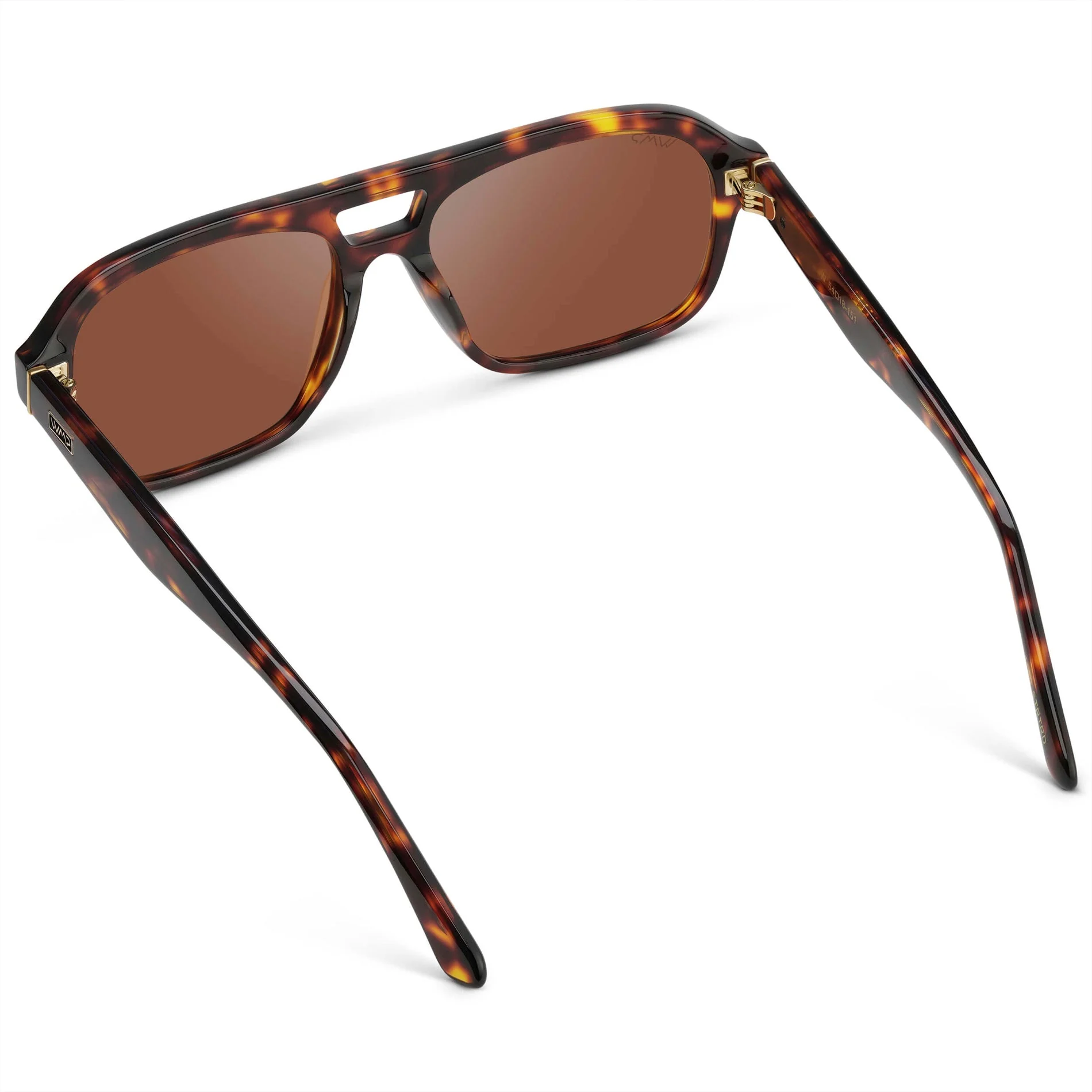WMP Women's Rectangular Aviator Sunglasses, Ruby Tortoise, Polarized - Image 5